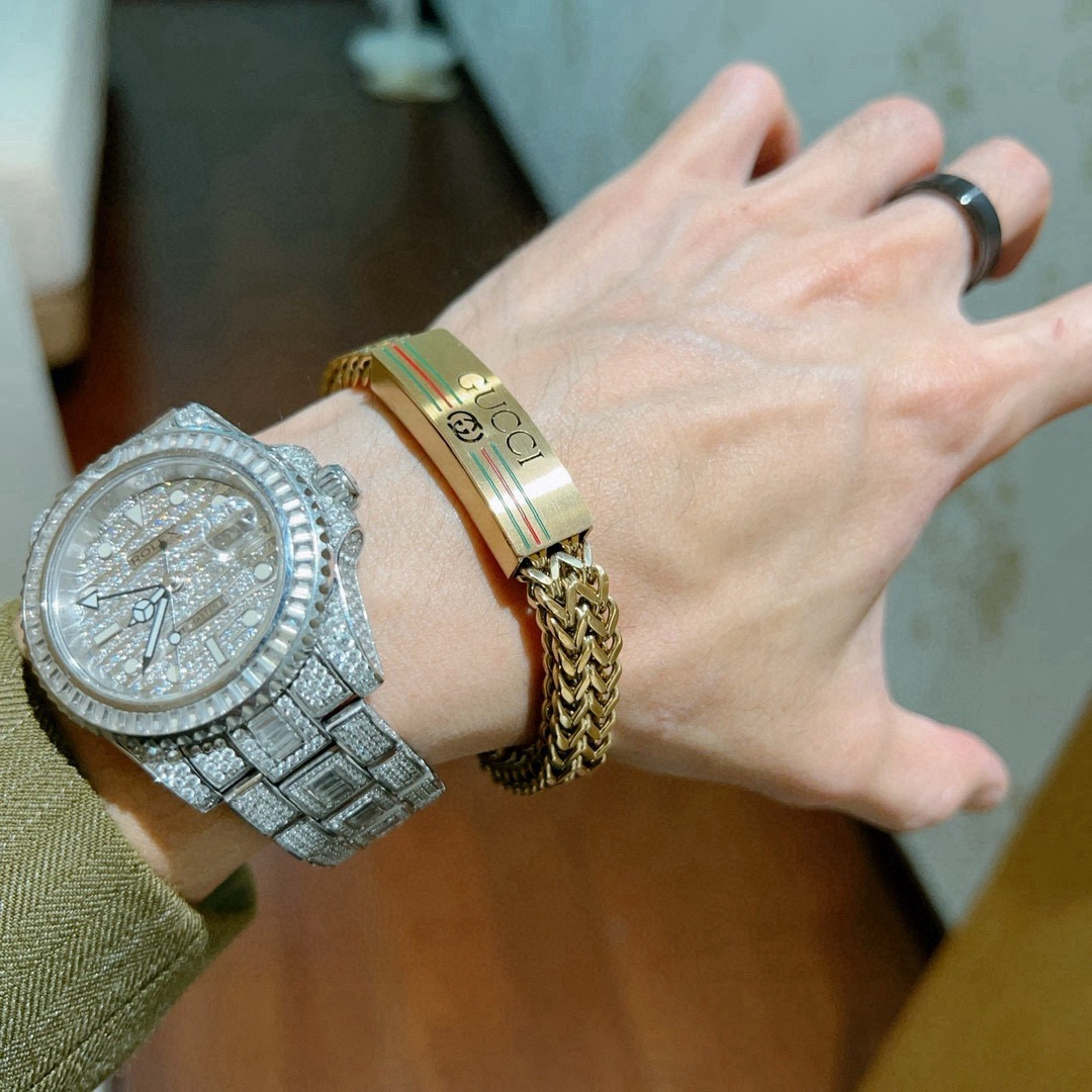 Gucci高仿金色手鍊男士粗鏈設計 義式經典風格重磅款｜歐美奢侈品精品推薦