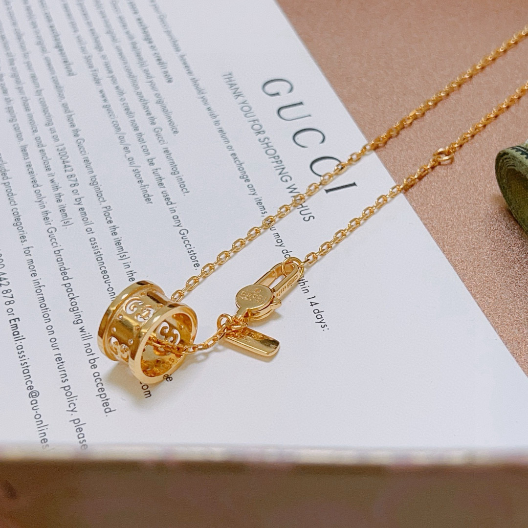 Gucci高仿經典雙G金圈項鍊 女款精緻復刻設計百搭不退流行｜歐美奢侈品精品推薦