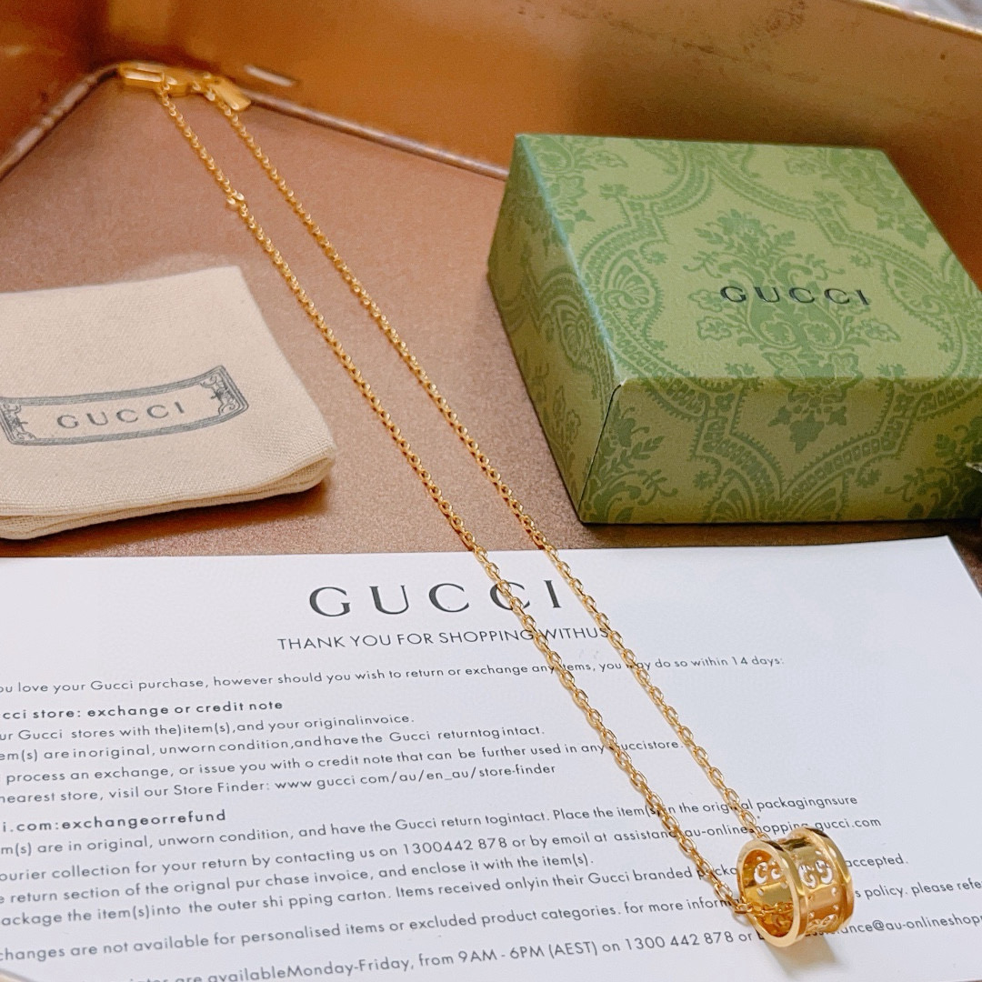 Gucci高仿經典雙G金圈項鍊 女款精緻復刻設計百搭不退流行｜歐美奢侈品精品推薦