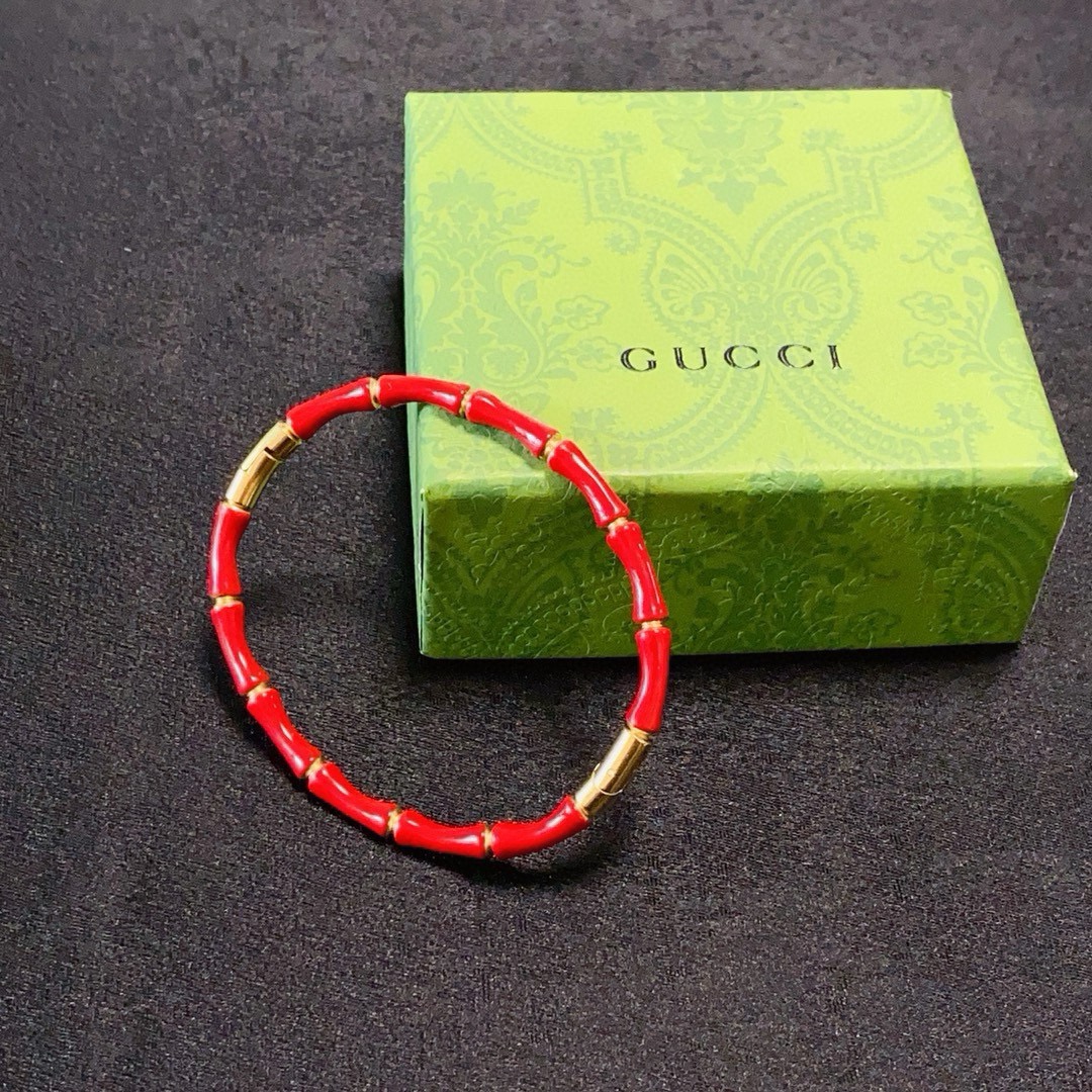 Gucci原單竹節紅玉手鍊 復古質感女款氣質飾品推薦｜歐美奢侈品精品推薦