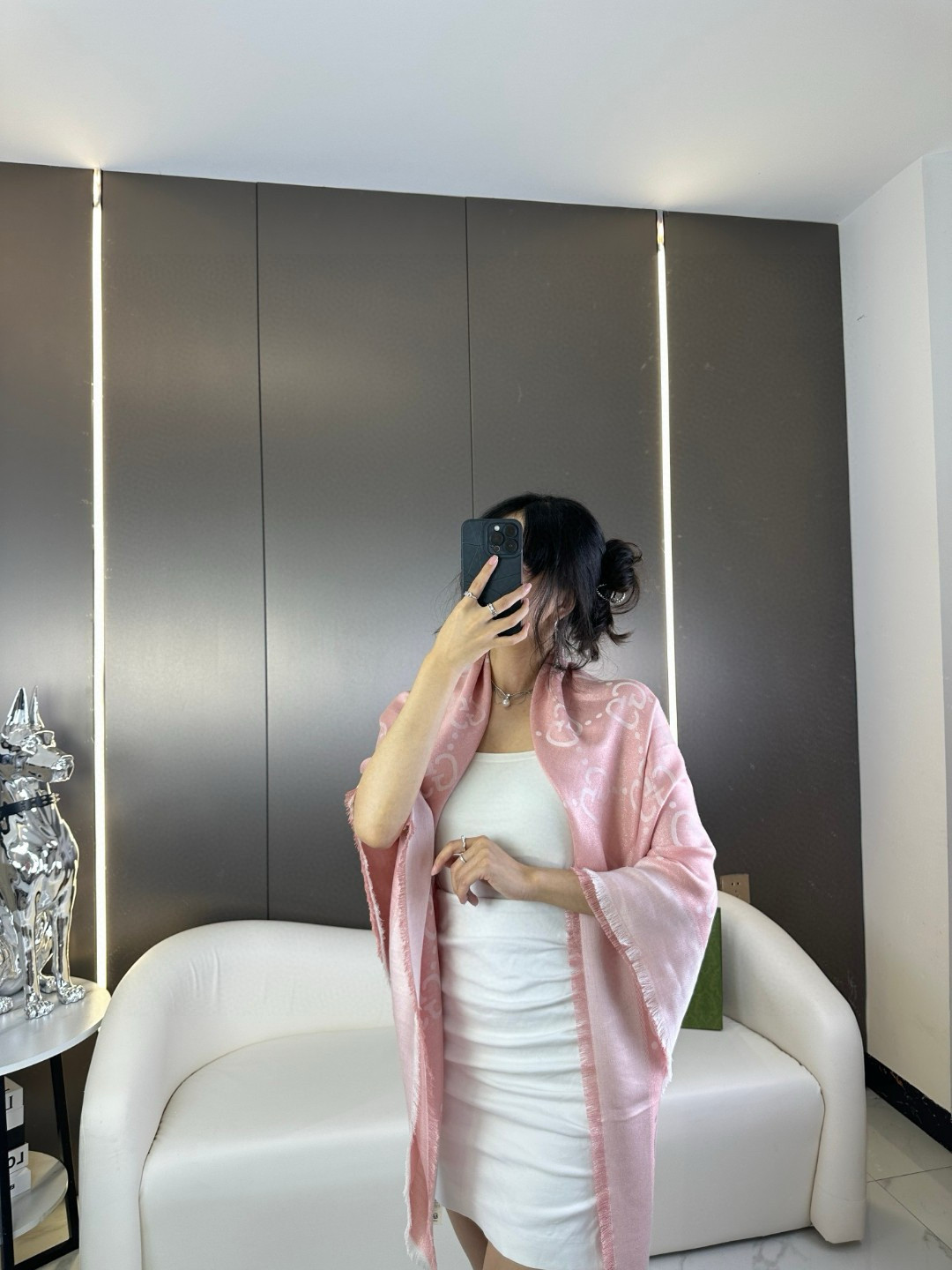 Gucci一比一粉色GG圍巾 光澤細緻甜美配色 氣質女款必備｜歐美奢侈品精品推薦