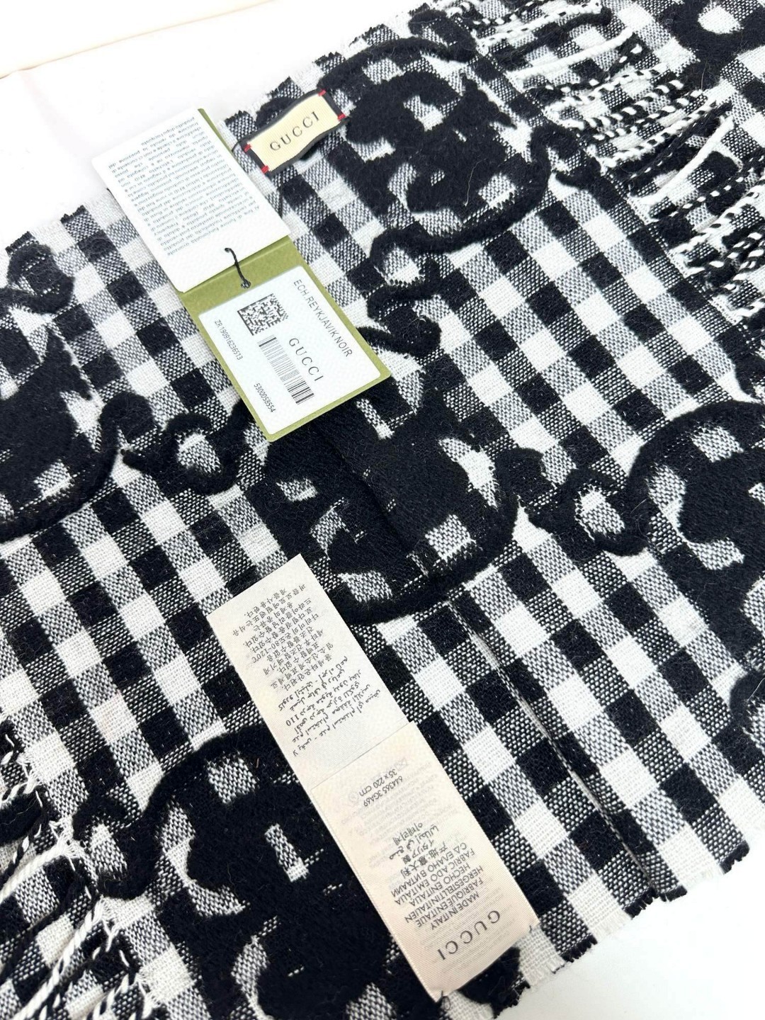 Gucci高仿經典米白GG羊毛流蘇圍巾 保暖百搭款｜歐美奢侈品精品推薦