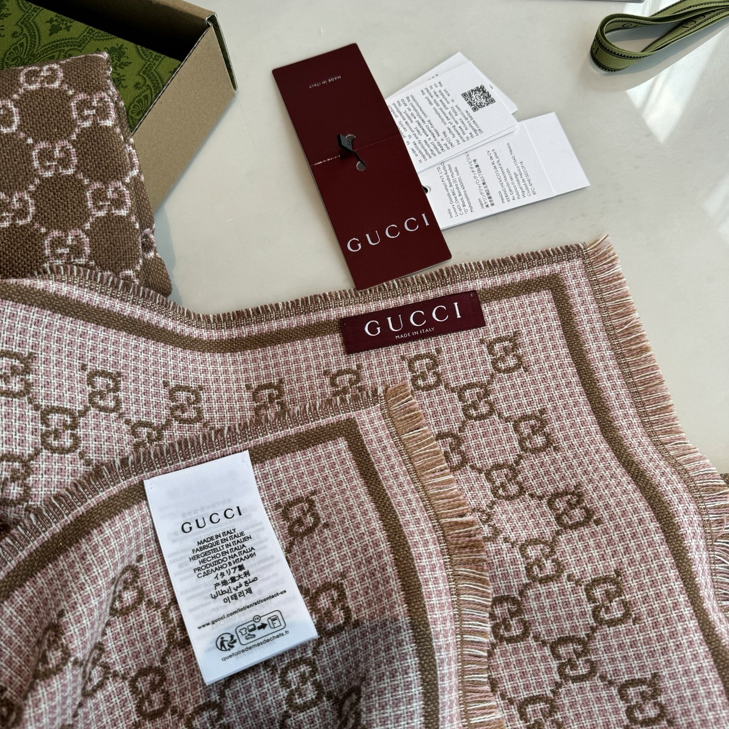 Gucci 精品仿製焦糖色雙G圍巾 女款柔和色調人氣質感款｜歐美奢侈品精品推薦