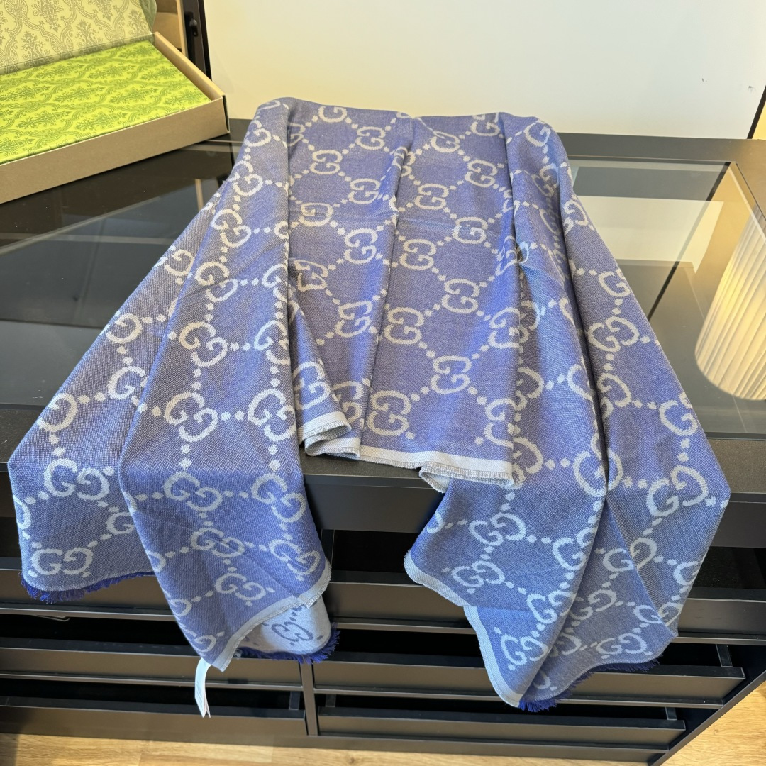 Gucci 一比一深紫雙G長款圍巾 女款知性氣場百搭秋冬款｜歐美奢侈品精品推薦