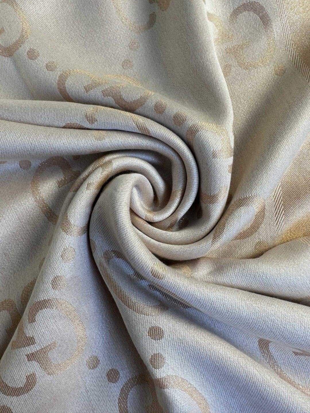 Gucci原單精品女款絲質圍巾香檳金GG緹花輕奢質感｜歐美奢侈品精品推薦