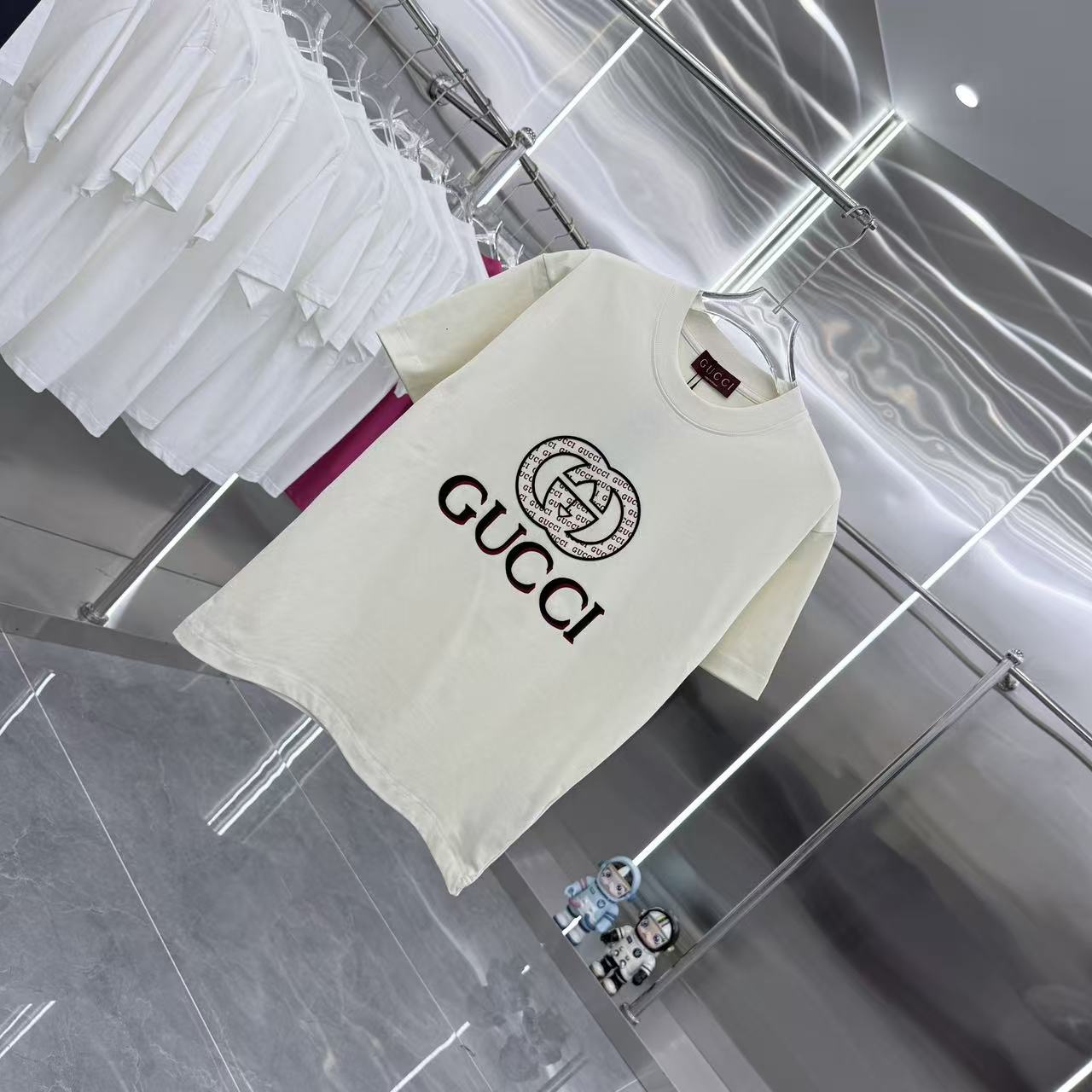 GucciA貨白色短袖T恤男款 Logo印花清爽百搭款| 13 GucciA貨白色短袖T恤男款 Logo印花清爽百搭款