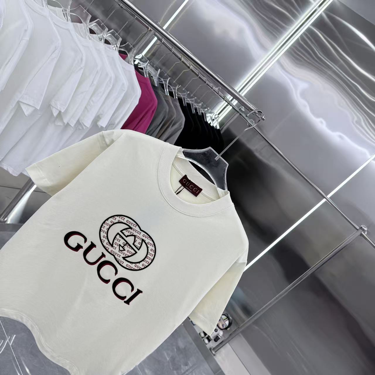GucciA貨白色短袖T恤男款 Logo印花清爽百搭款| 12 GucciA貨白色短袖T恤男款 Logo印花清爽百搭款
