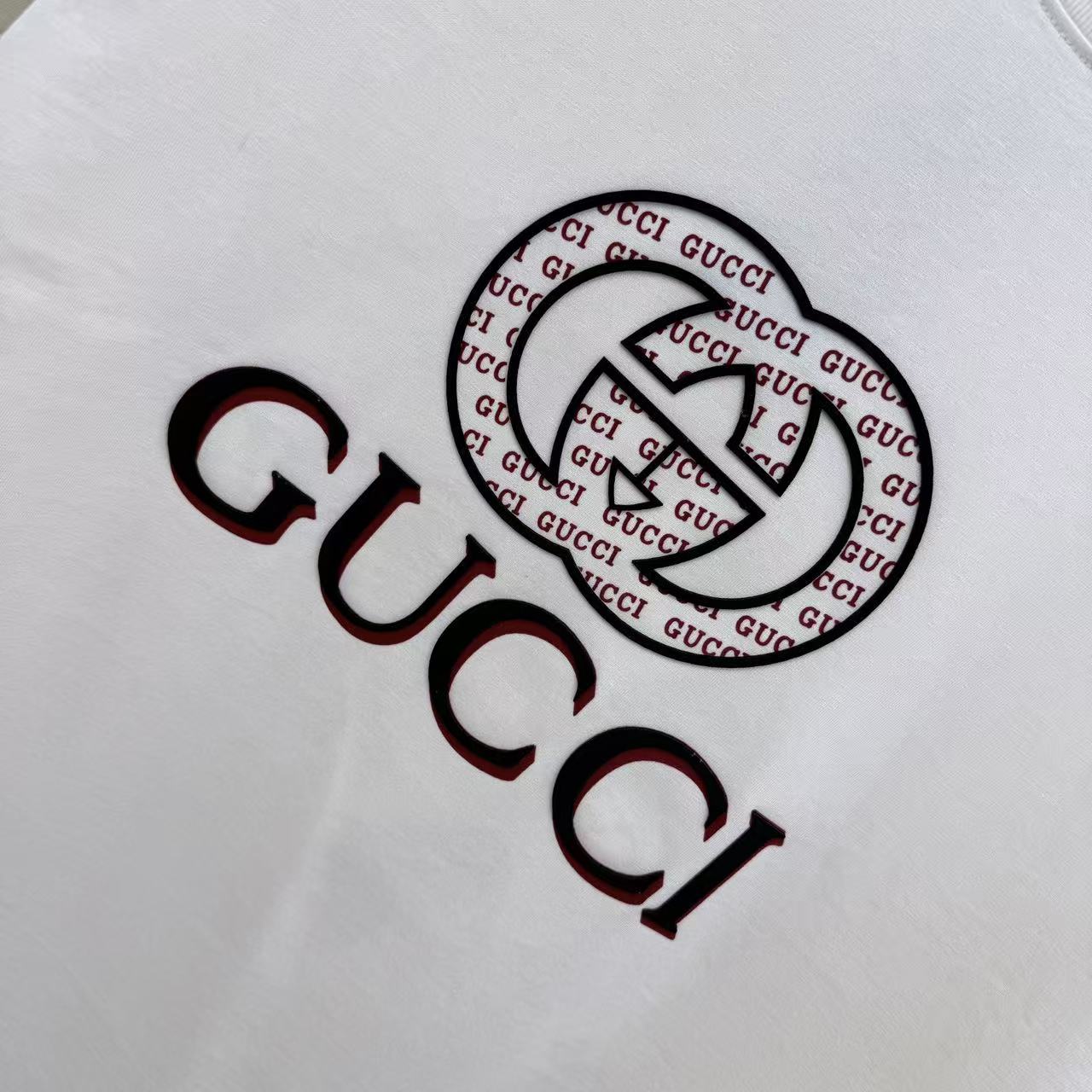 GucciA貨白色短袖T恤男款 Logo印花清爽百搭款| 9 GucciA貨白色短袖T恤男款 Logo印花清爽百搭款