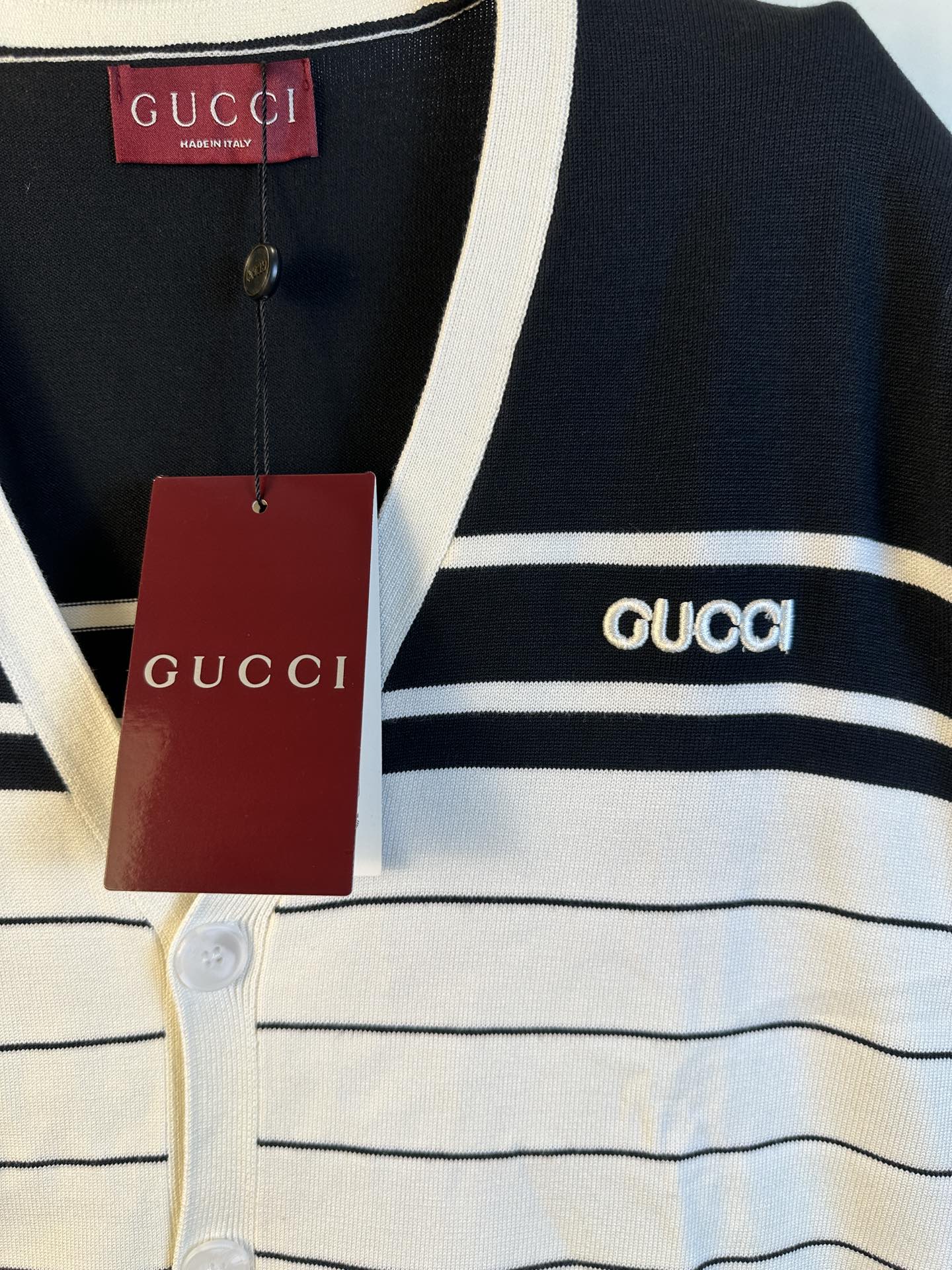 GucciA貨條紋針織外套男款 黑白配色極簡風格百搭款| 14 GucciA貨條紋針織外套男款 黑白配色極簡風格百搭款