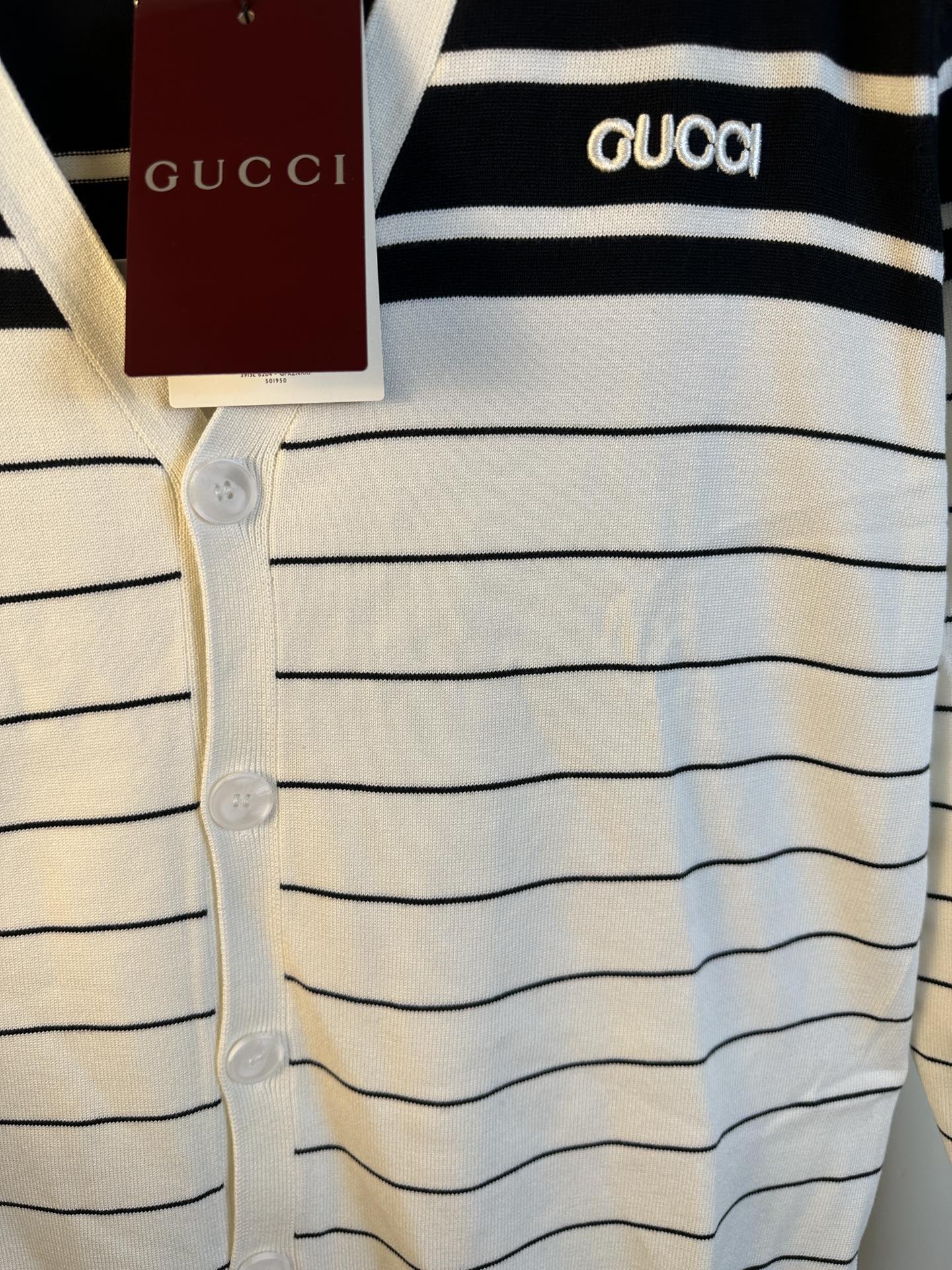 GucciA貨條紋針織外套男款 黑白配色極簡風格百搭款| 12 GucciA貨條紋針織外套男款 黑白配色極簡風格百搭款