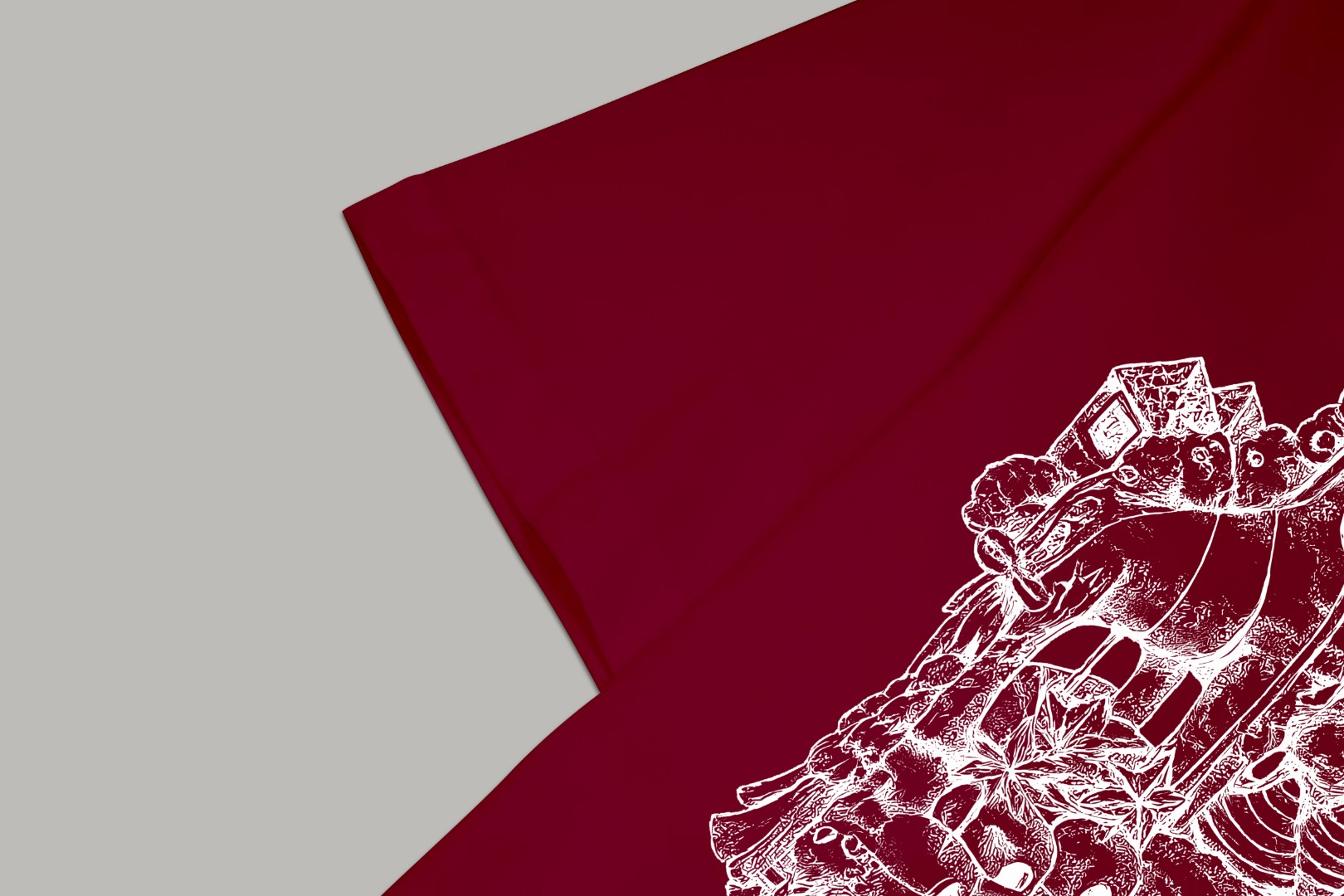 Gucci高仿紅酒色插畫短袖男款 街頭感對稱插圖設計T恤| 12 Gucci高仿紅酒色插畫短袖男款 街頭感對稱插圖設計T恤