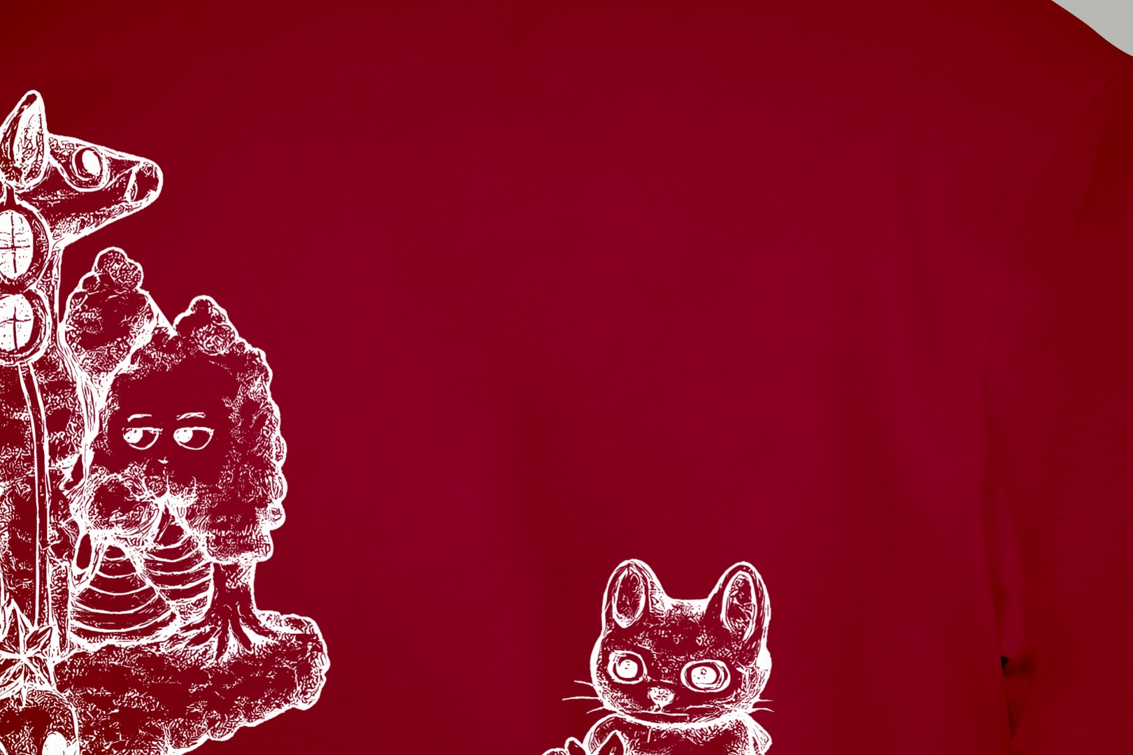 Gucci高仿紅酒色插畫短袖男款 街頭感對稱插圖設計T恤| 11 Gucci高仿紅酒色插畫短袖男款 街頭感對稱插圖設計T恤