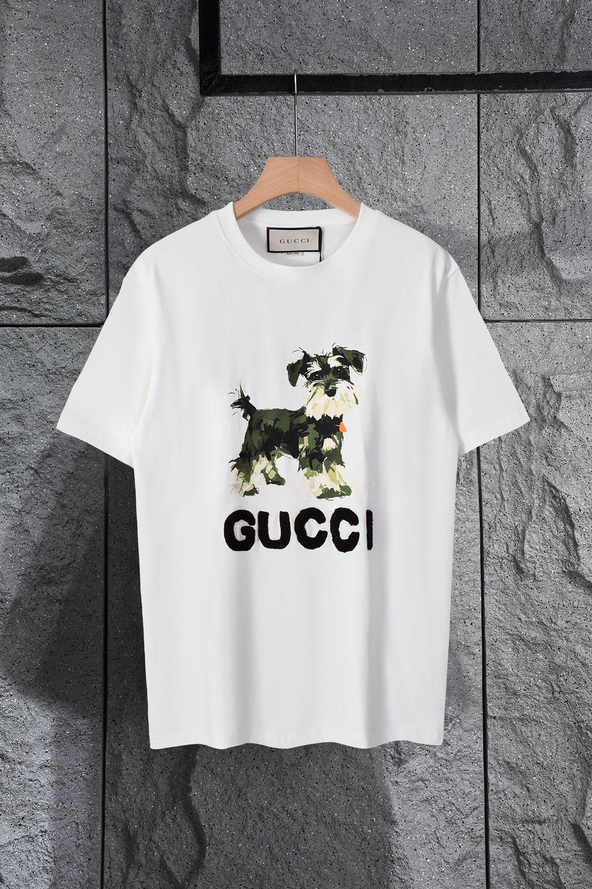 Gucci精品仿製女款白T 萌犬主題印花圖案 百搭街頭人氣款