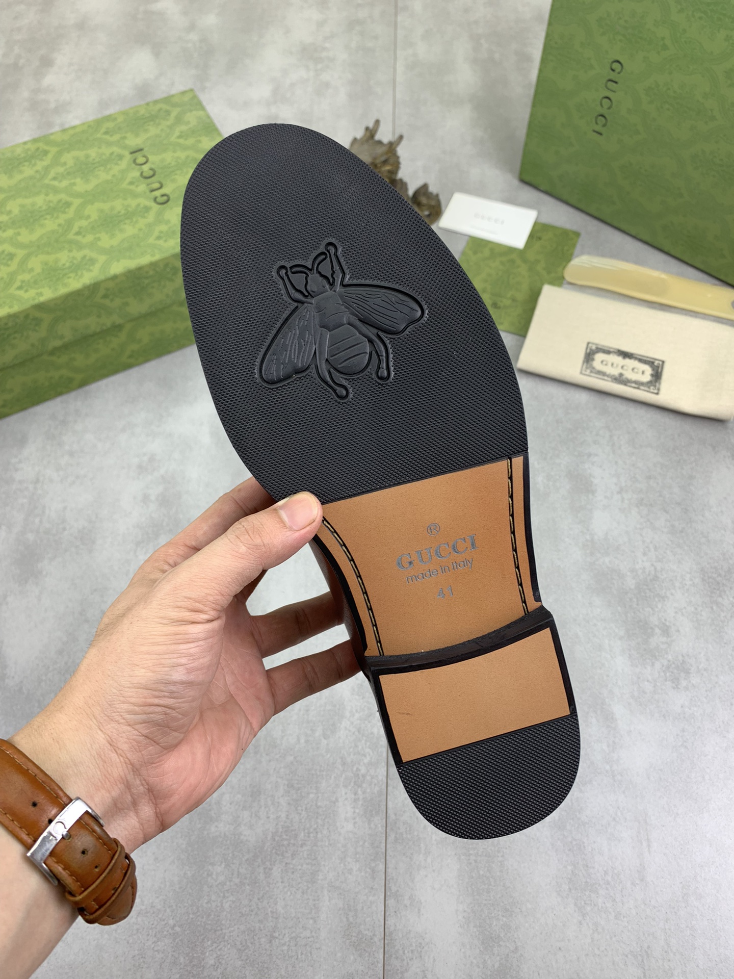 Gucci高仿男士正裝皮鞋古銅棕色手工鞋面質感升級｜歐美奢侈品精品推薦