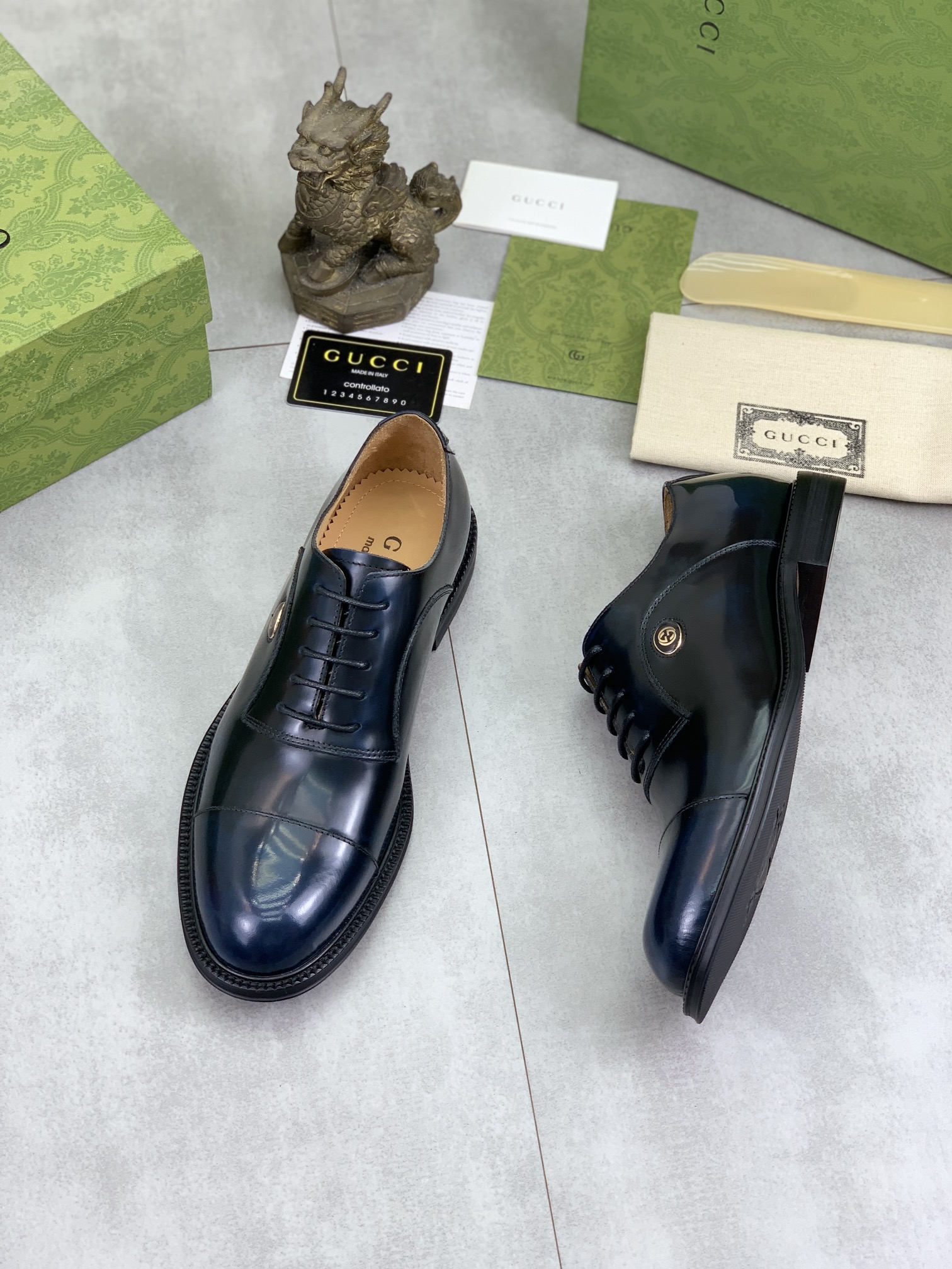 Gucci高仿男士寶藍皮鞋亮面低調奢華日常可穿|超A仿原單精品圖片 13 Gucci高仿男士寶藍皮鞋亮面低調奢華日常可穿|歐美奢侈品精品推薦