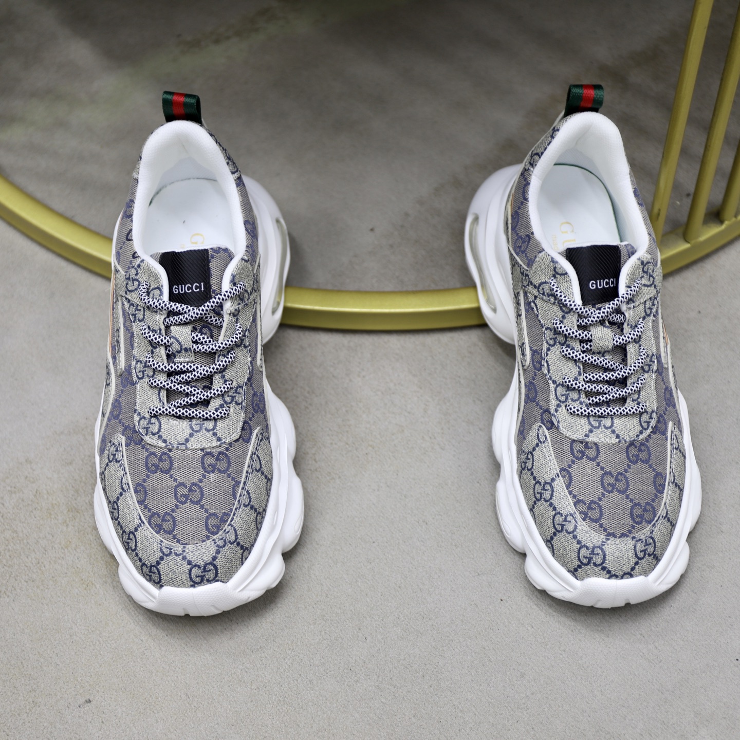 Gucci 高仿男士老花運動鞋 白底GG圖紋厚底潮鞋|超A仿原單精品圖片 13 Gucci 高仿男士老花運動鞋 白底GG圖紋厚底潮鞋|歐美奢侈品精品推薦
