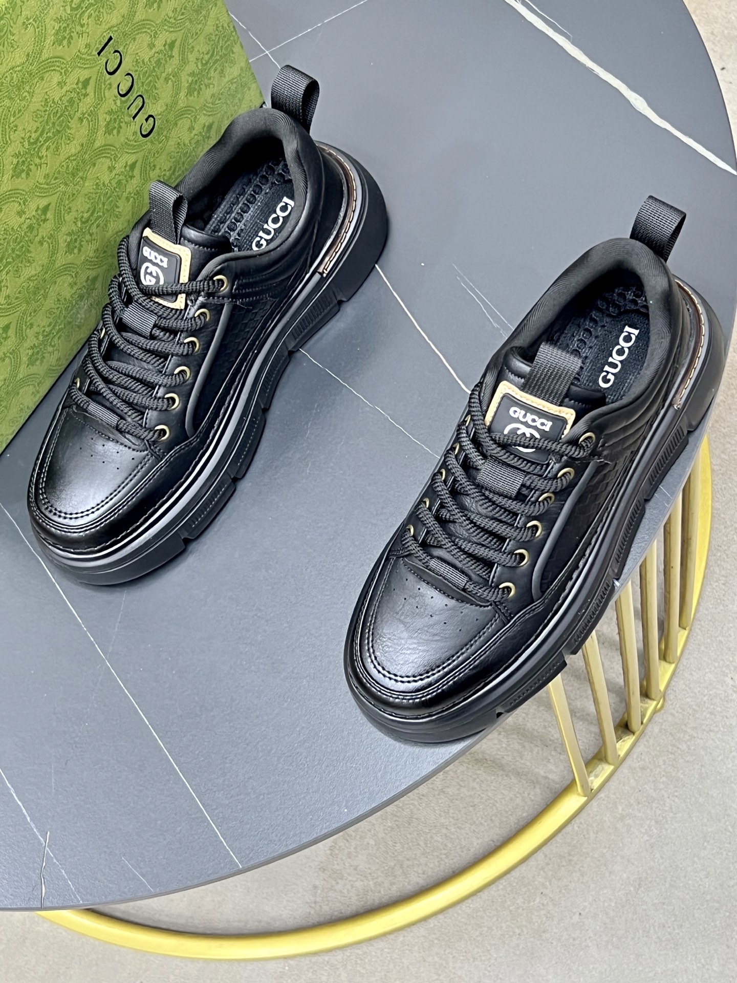 Gucci一比一男士全黑運動鞋厚底款式低調百搭|超A仿原單精品圖片 14 Gucci一比一男士全黑運動鞋厚底款式低調百搭|歐美奢侈品精品推薦