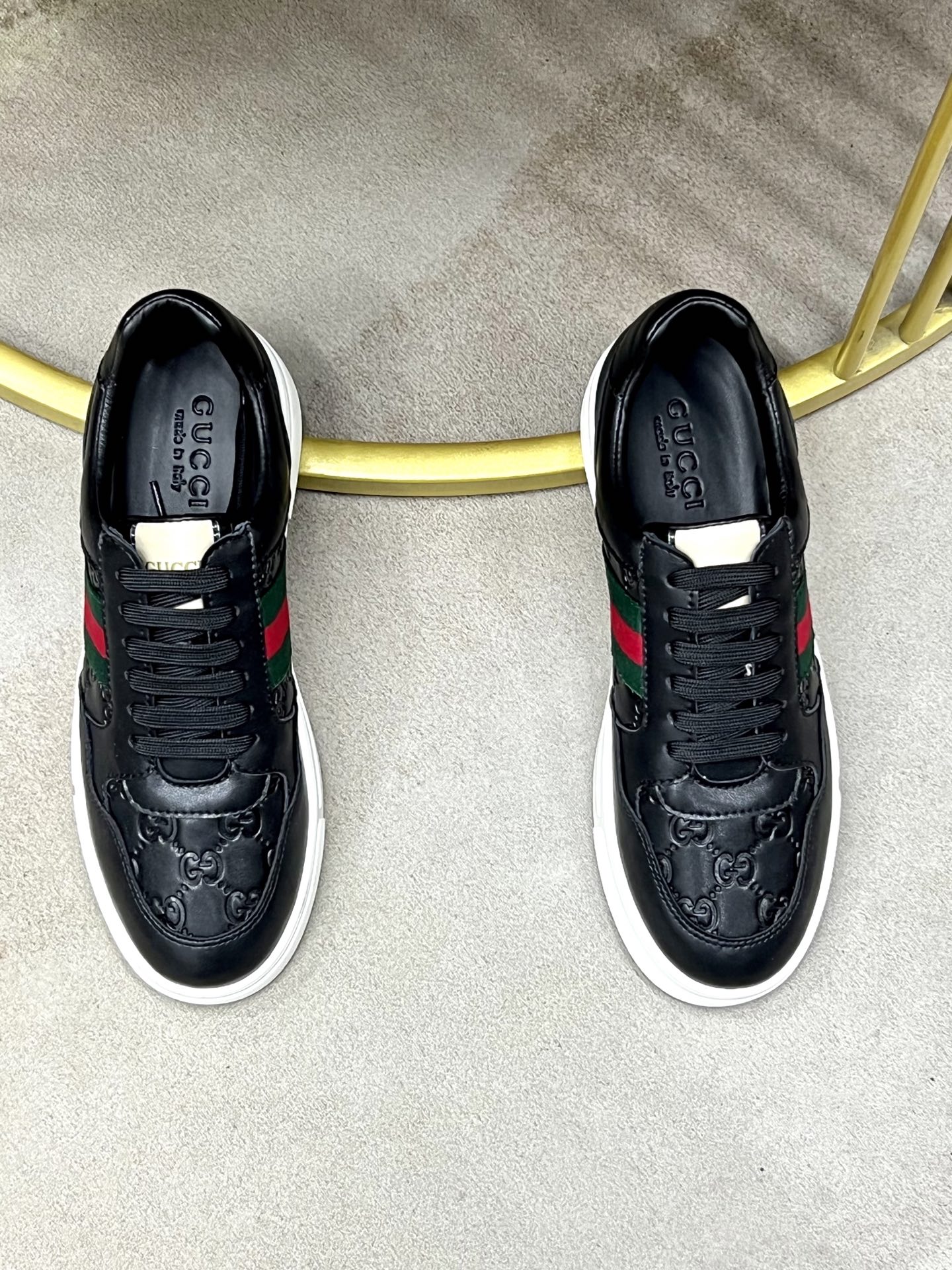 Gucci一比一男士黑色休閒鞋GG壓紋設計低調經典|超A仿原單精品圖片 13 Gucci一比一男士黑色休閒鞋GG壓紋設計低調經典|歐美奢侈品精品推薦