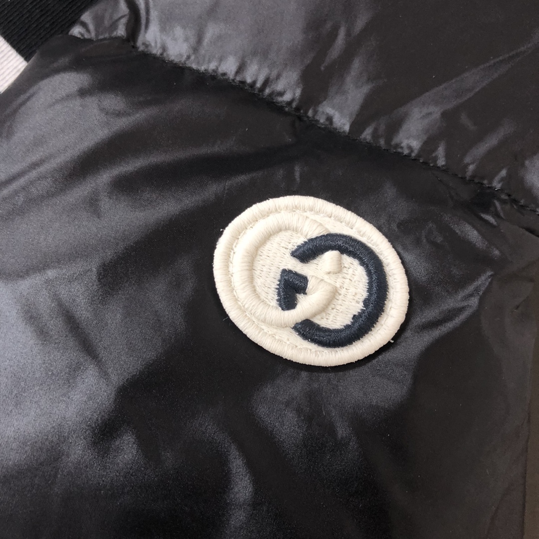 Gucci原單羽絨外套亮面黑色雙白線運動風男款|超A仿原單精品圖片 11 Gucci原單羽絨外套亮面黑色雙白線運動風男款|歐美奢侈品精品推薦