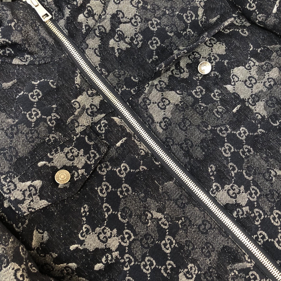 Gucci原單連帽外套藏藍迷彩GG提花設計| 12 Gucci原單連帽外套藏藍迷彩GG提花設計