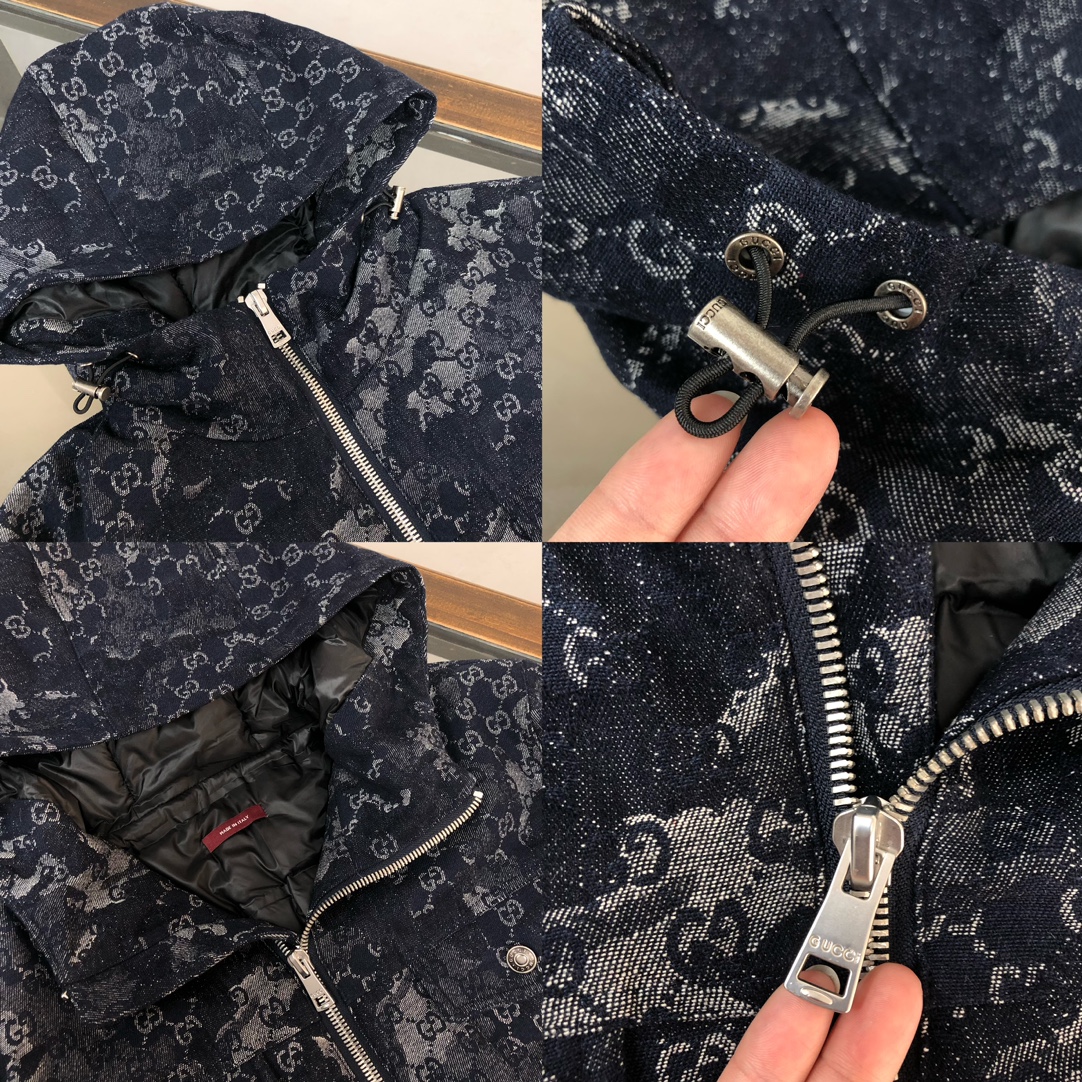 Gucci原單連帽外套藏藍迷彩GG提花設計| 10 Gucci原單連帽外套藏藍迷彩GG提花設計