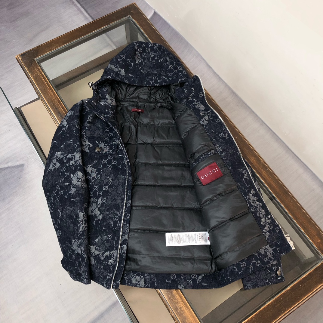 Gucci原單連帽外套藏藍迷彩GG提花設計| 9 Gucci原單連帽外套藏藍迷彩GG提花設計