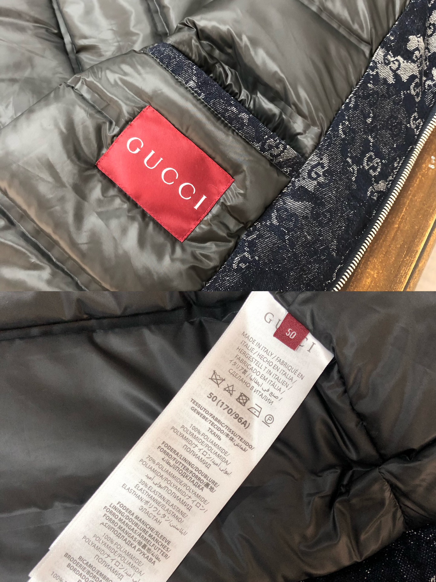 Gucci原單連帽外套藏藍迷彩GG提花設計| 8 Gucci原單連帽外套藏藍迷彩GG提花設計