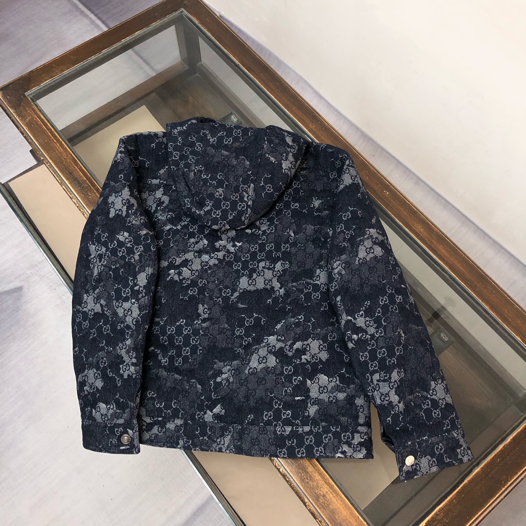 Gucci原單連帽外套藏藍迷彩GG提花設計| 7 Gucci原單連帽外套藏藍迷彩GG提花設計