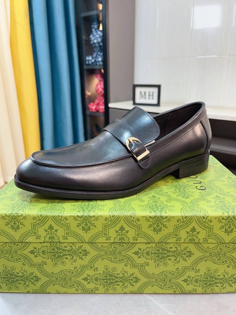 Gucci A貨男士素面樂福鞋 黑色光皮簡約款 紳士質感推薦｜歐美奢侈品精品推薦