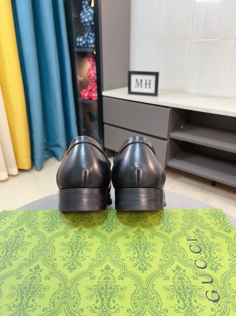 Gucci A貨男士素面樂福鞋 黑色光皮簡約款 紳士質感推薦｜歐美奢侈品精品推薦