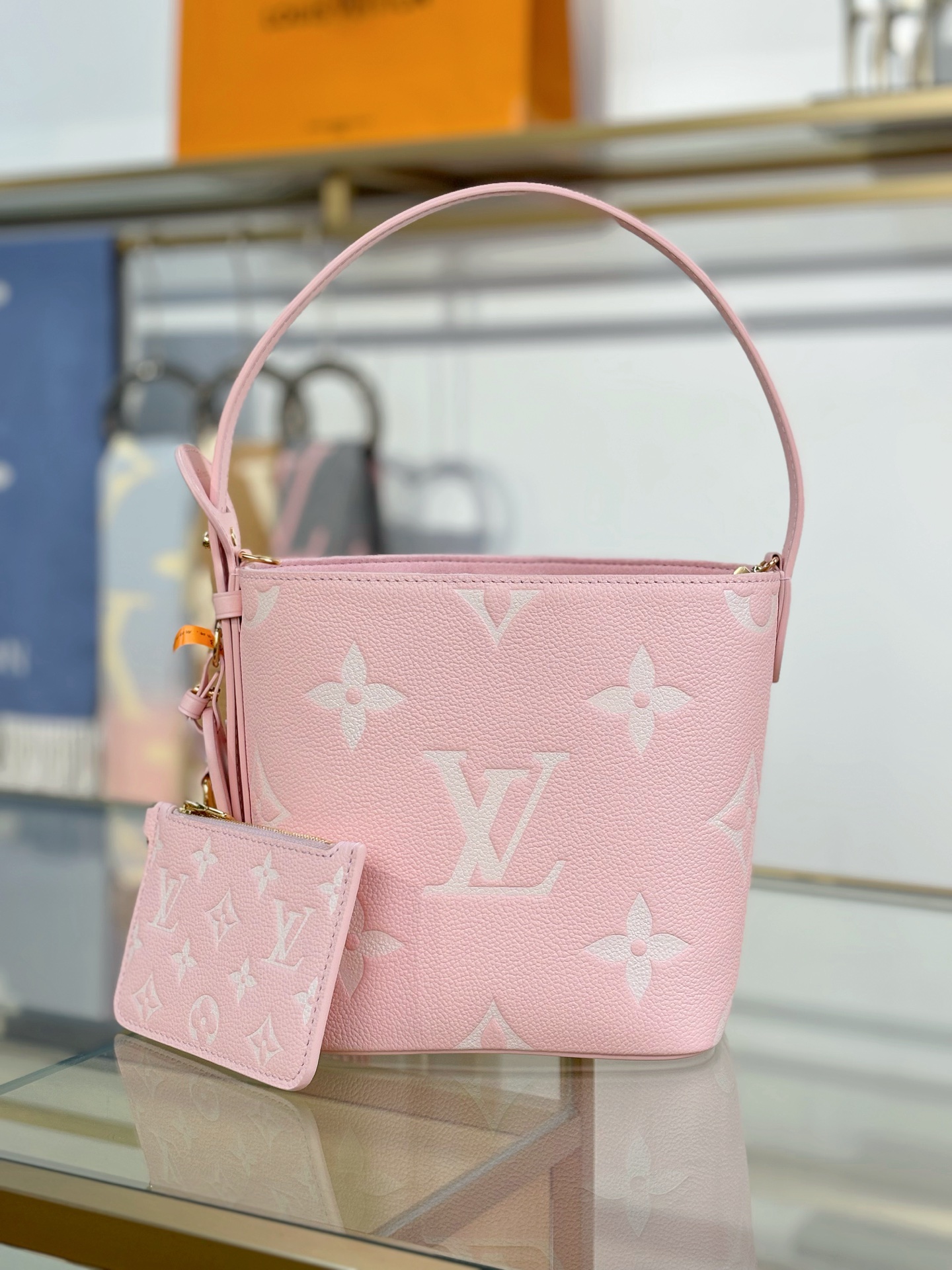 LV一比一灰色水桶包 奶霜配色 附同款卡夾