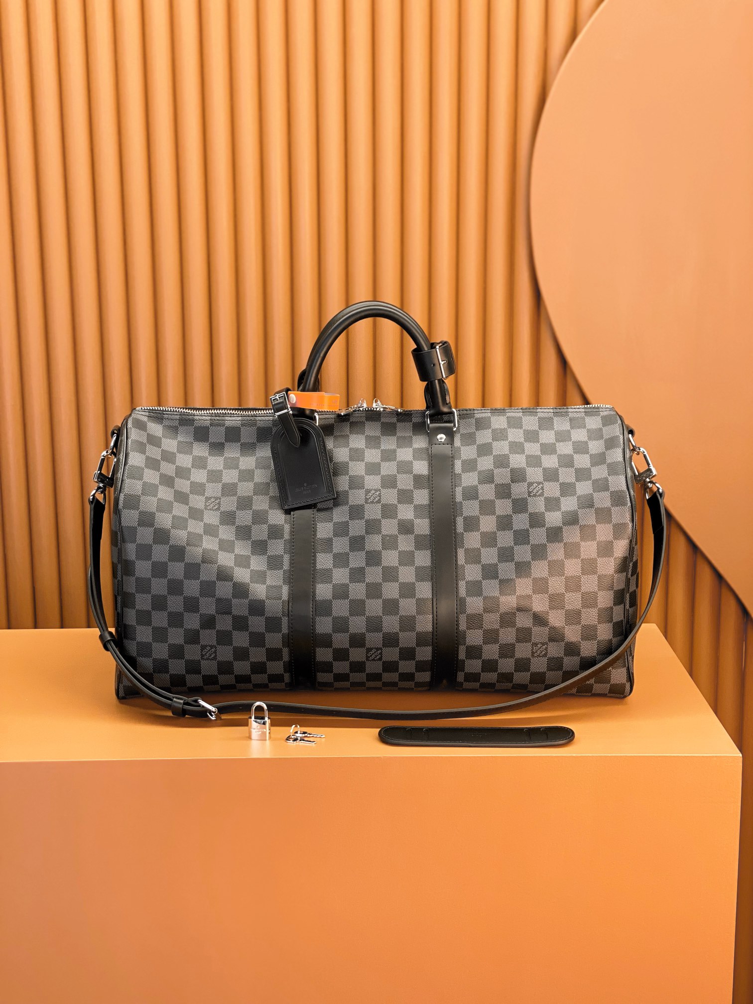 LV高仿棋盤格Keepall旅行袋 商務出差大容量首選