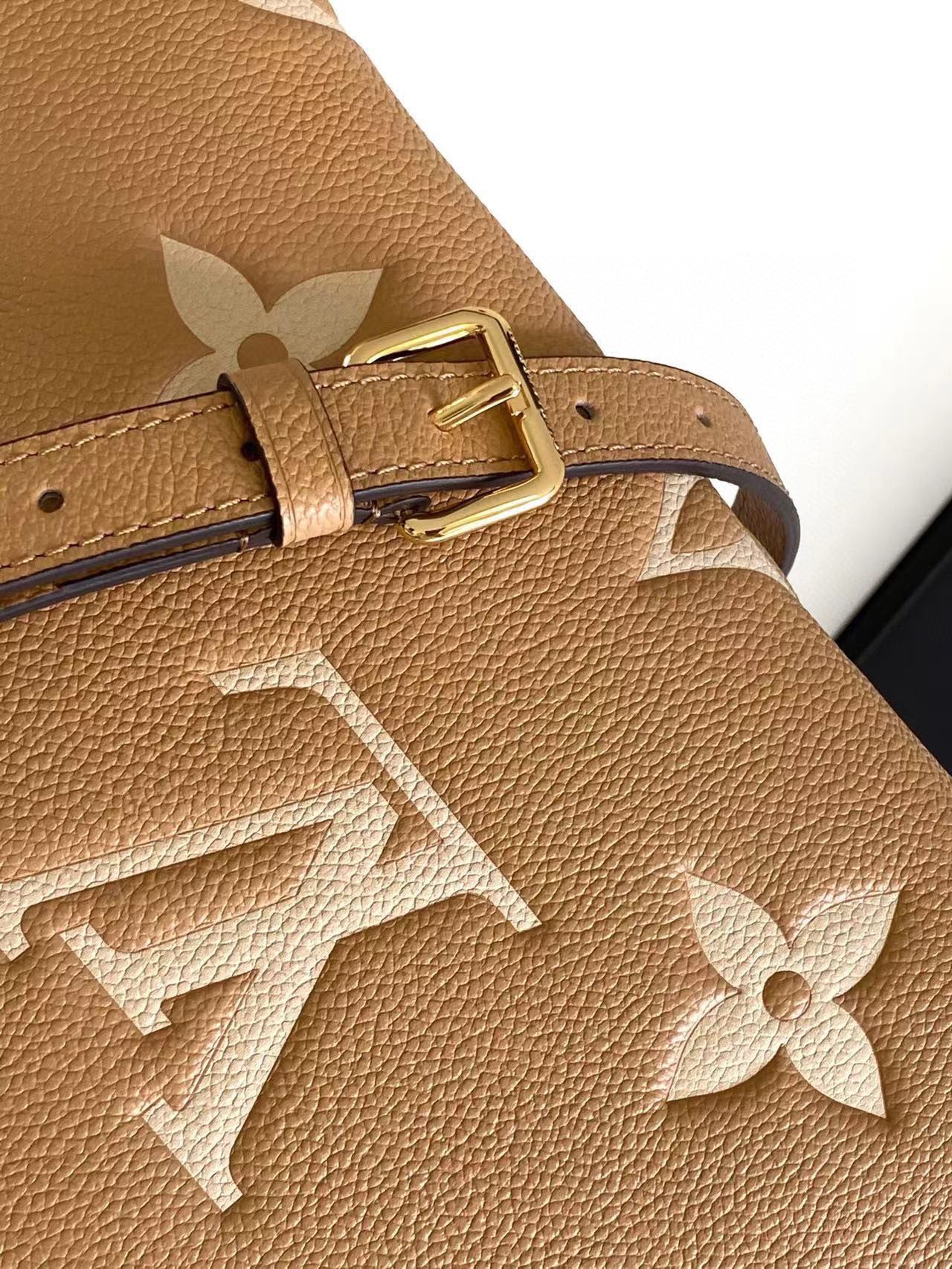 LV A貨OnTheGo PM焦糖色壓紋托特包 復古溫潤色調｜歐美奢侈品精品推薦