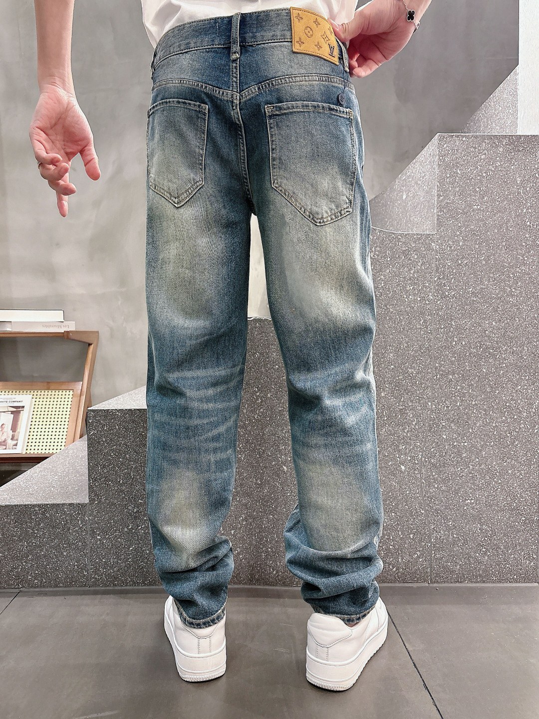 LV高仿男士GG交織提花牛仔褲水洗刷色寬鬆版型｜歐美奢侈品精品推薦