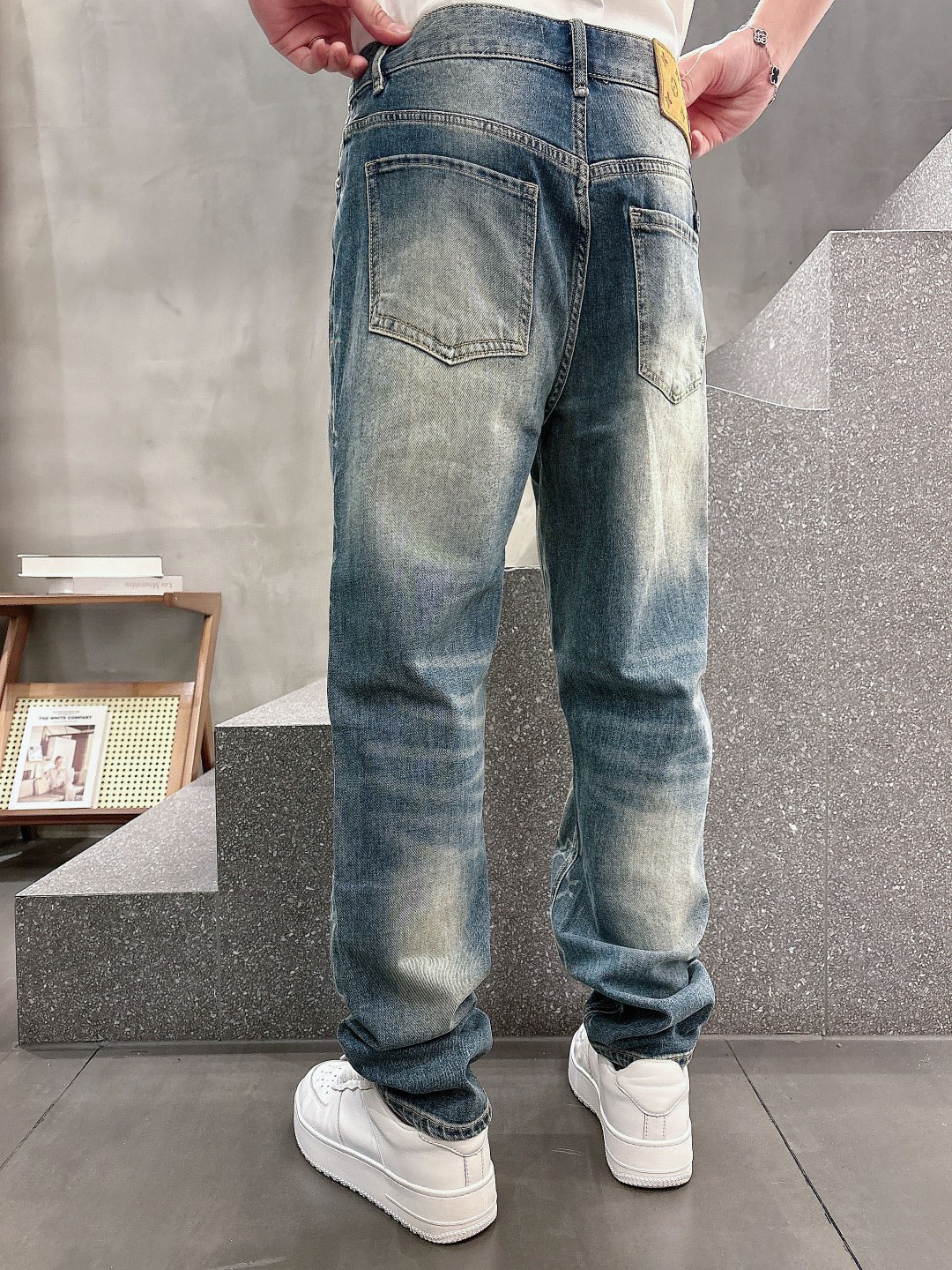 LV高仿男士GG交織提花牛仔褲水洗刷色寬鬆版型｜歐美奢侈品精品推薦