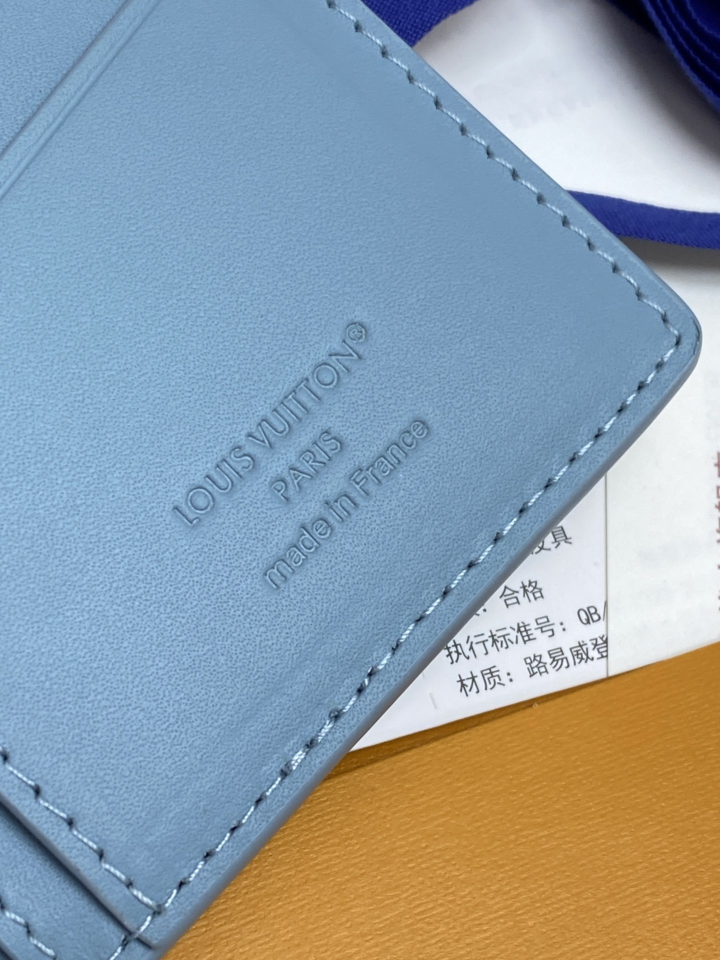 LV高仿藍色男士立體老花長夾 限量感霧面浮雕款｜歐美奢侈品精品推薦