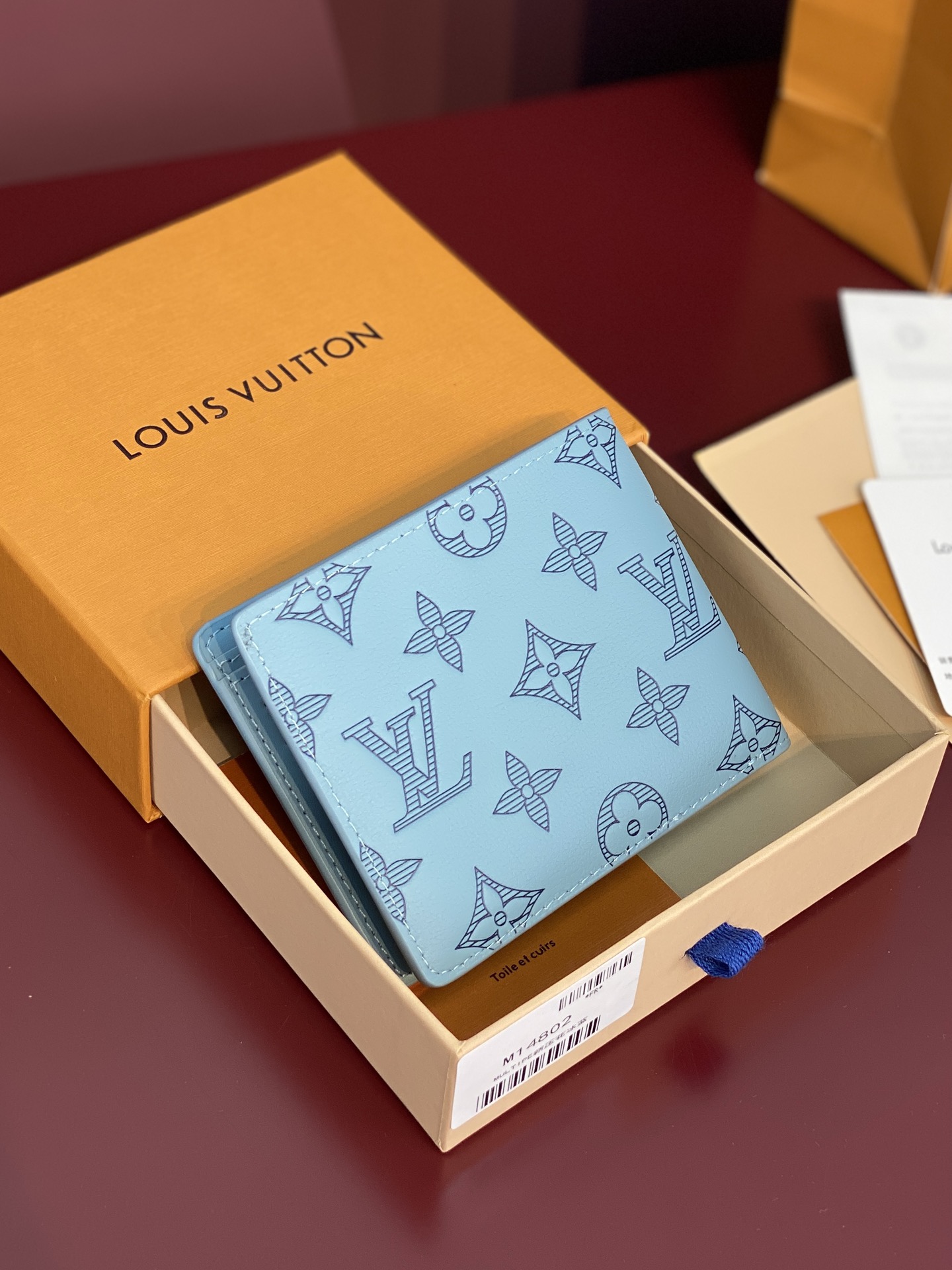 LV A貨藍色老花男士短夾 經典對開設計款｜歐美奢侈品精品推薦