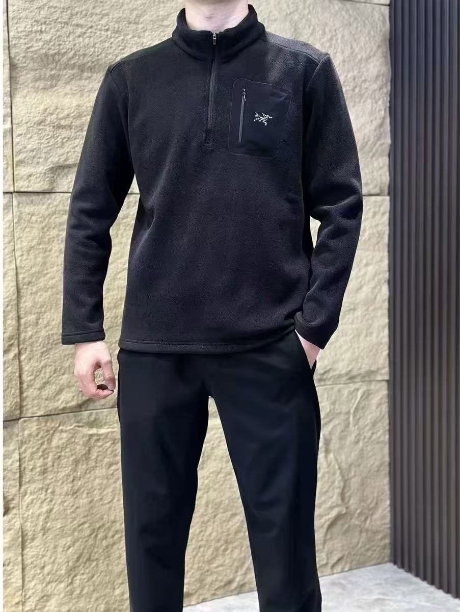 Arc'teryx A貨抓絨高領長袖上衣 灰色中厚版 保暖又舒適| 14 Arc'teryx A貨抓絨高領長袖上衣 灰色中厚版 保暖又舒適