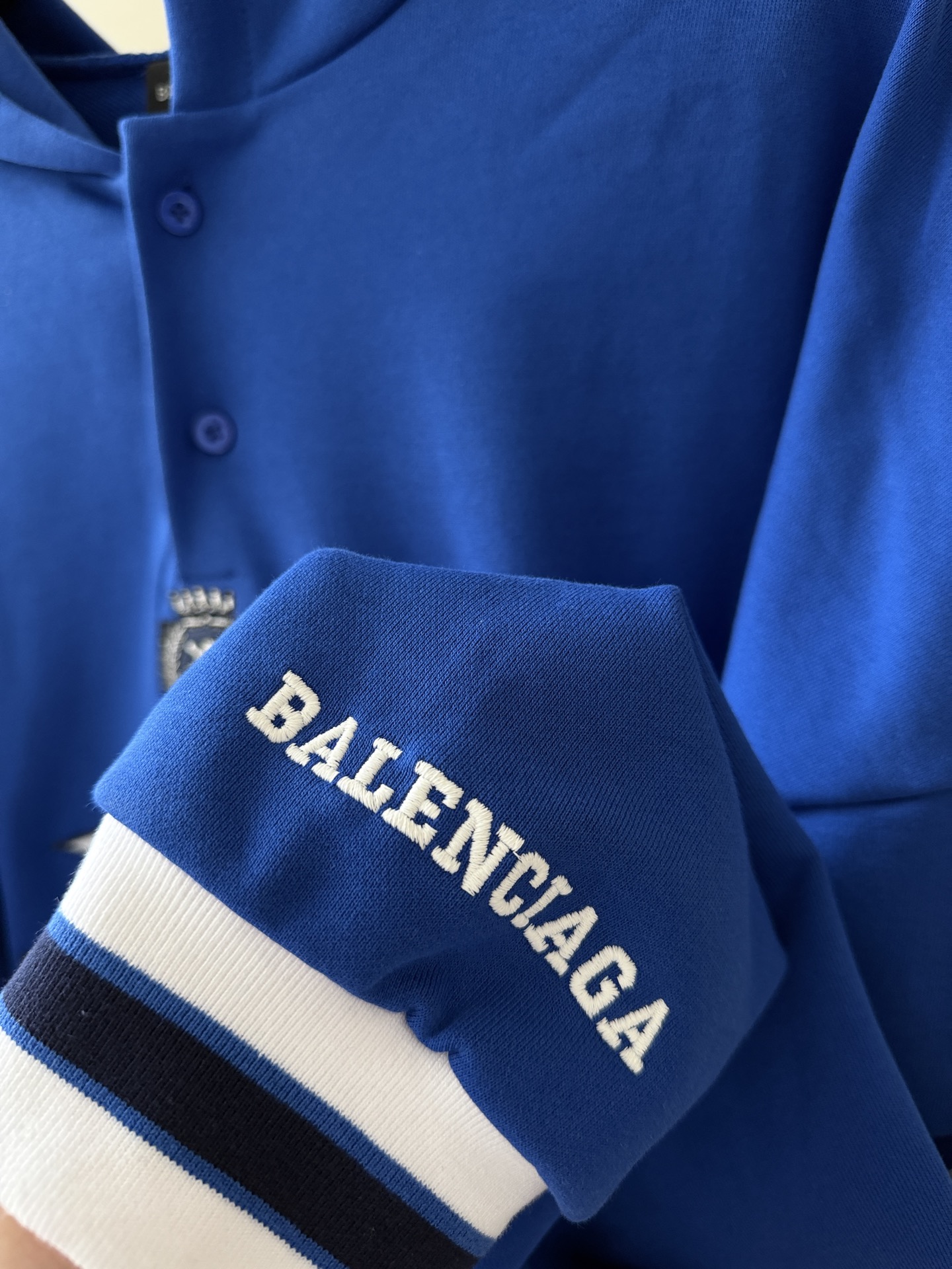 Balenciaga一比一男士藍色運動風連帽衛衣潮流復古設計| 8 Balenciaga一比一男士藍色運動風連帽衛衣潮流復古設計