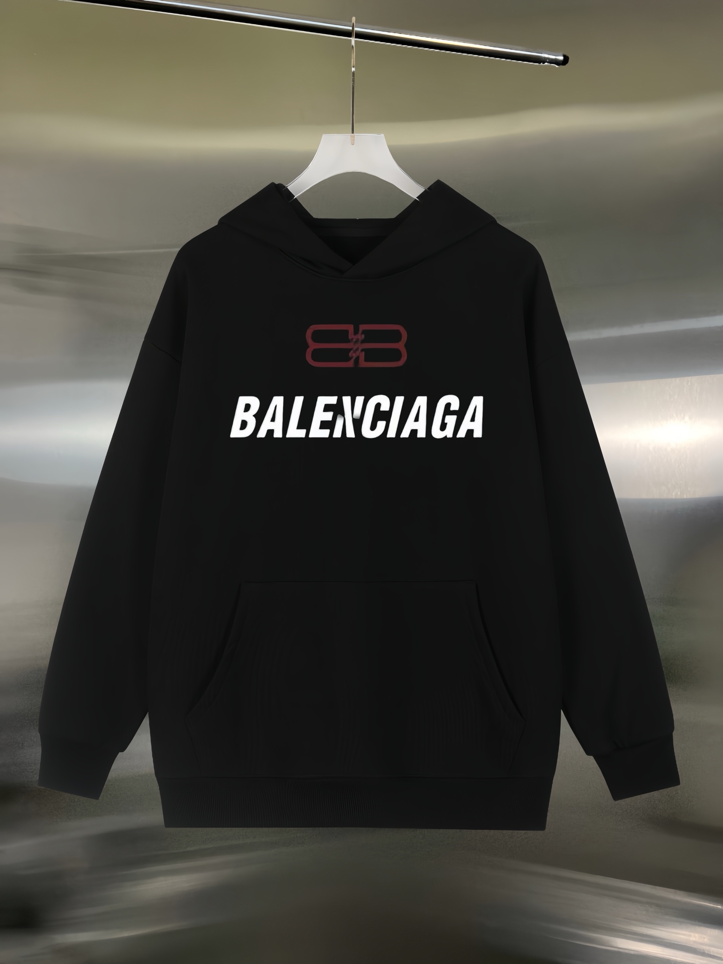 Balenciaga一比一男士黑色連帽衛衣LOGO電擊雙B設計簡約款| 11 Balenciaga一比一男士黑色連帽衛衣LOGO電擊雙B設計簡約款