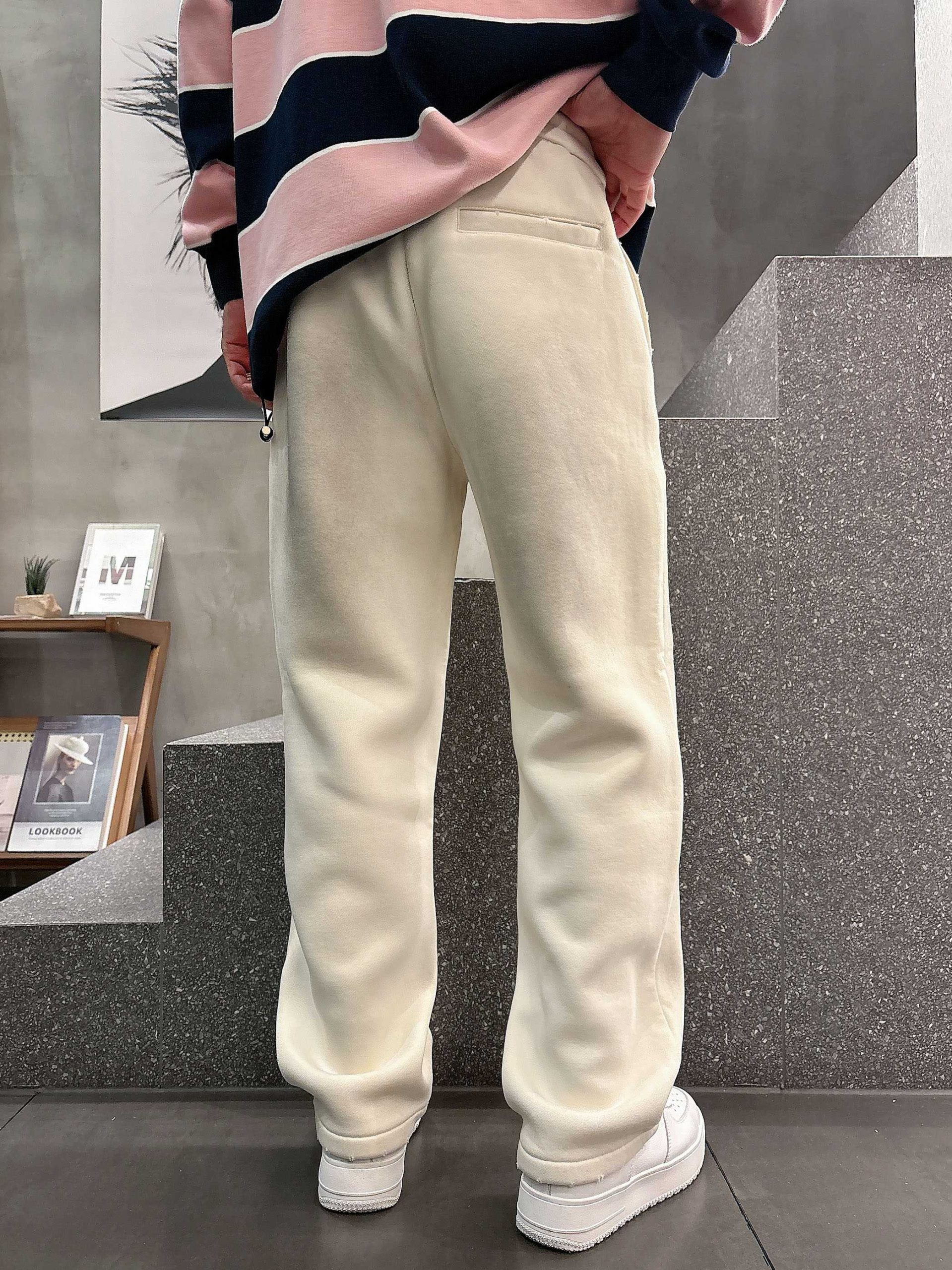 Balenciaga 一比一男士奶油白刷痕運動褲 潮流個性休閒款| 12 Balenciaga 一比一男士奶油白刷痕運動褲 潮流個性休閒款