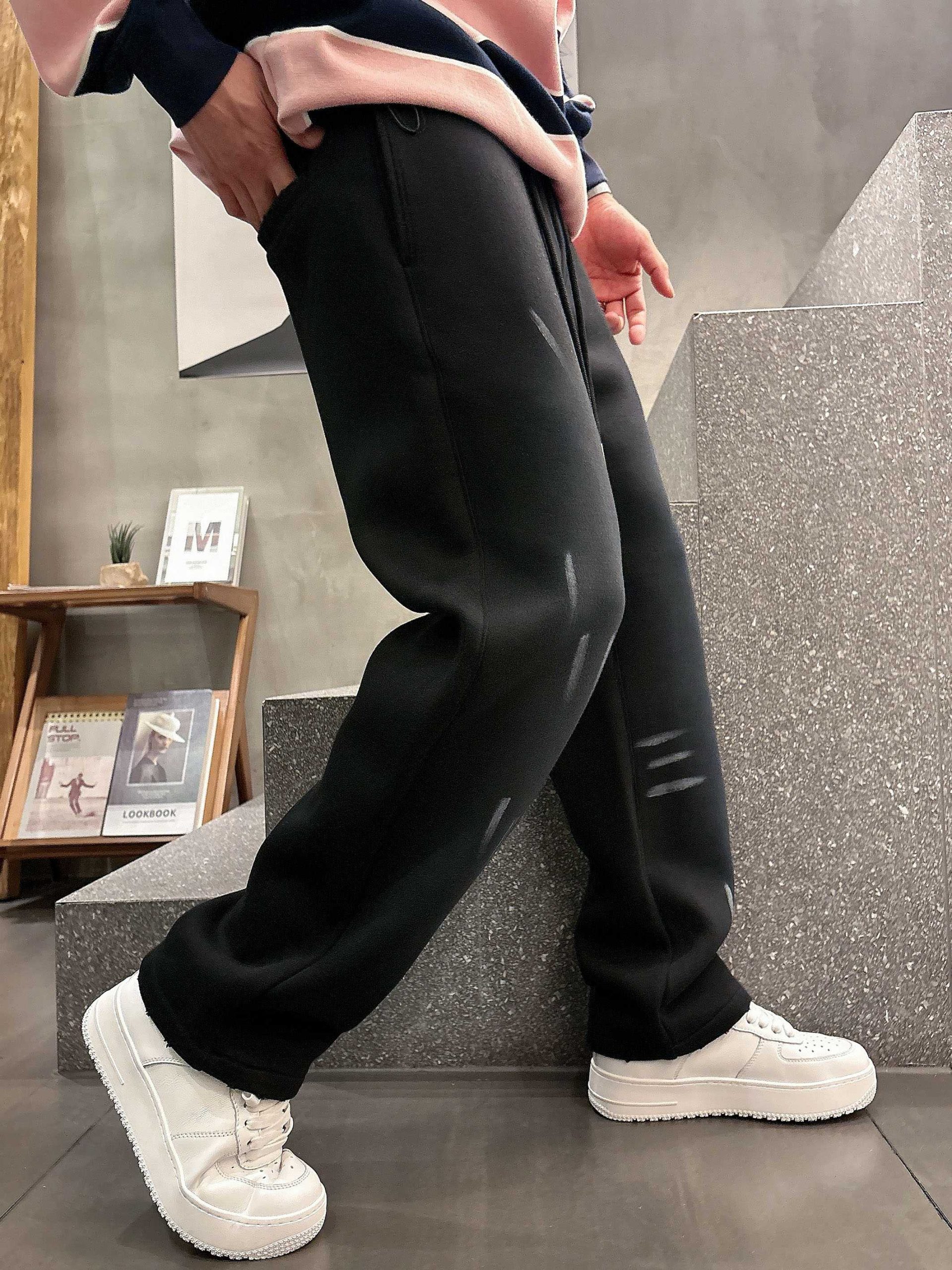 Balenciaga 原單男士黑色刷痕運動褲 休閒寬版百搭剪裁| 16 Balenciaga 原單男士黑色刷痕運動褲 休閒寬版百搭剪裁