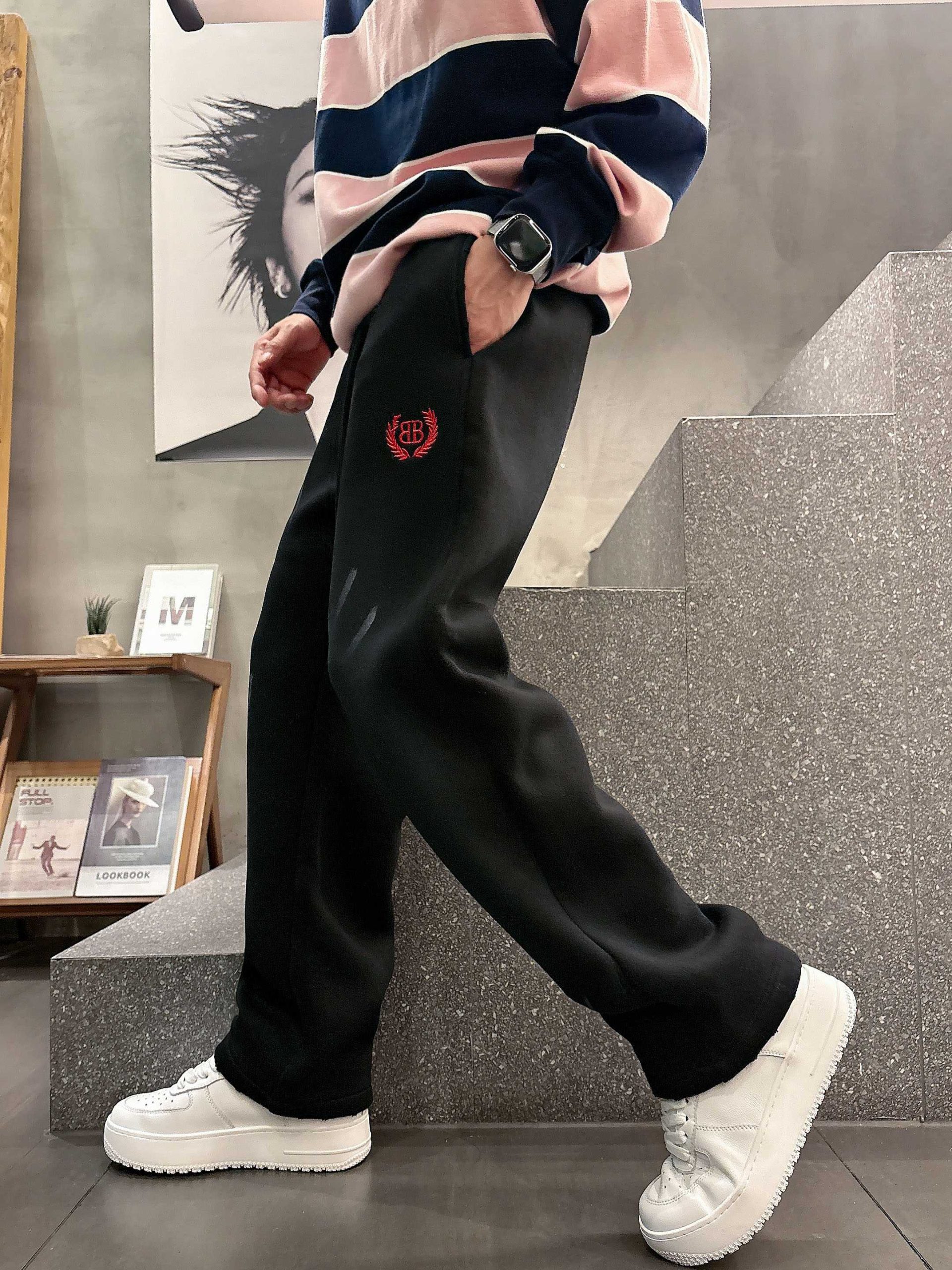 Balenciaga 原單男士黑色刷痕運動褲 休閒寬版百搭剪裁| 15 Balenciaga 原單男士黑色刷痕運動褲 休閒寬版百搭剪裁
