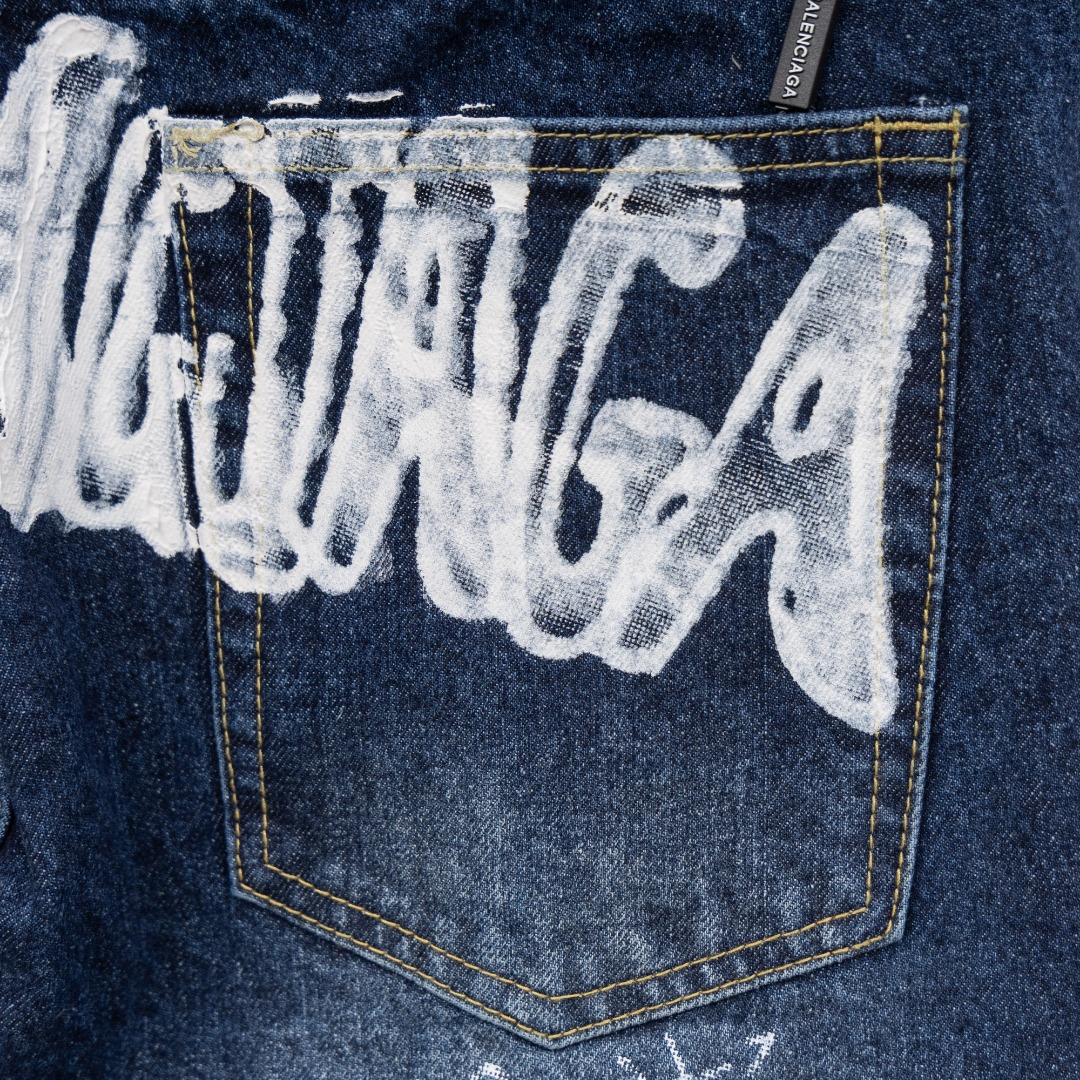 Balenciaga 高仿男士潑漆牛仔褲 個性街頭藝術風格| 18 Balenciaga 高仿男士潑漆牛仔褲 個性街頭藝術風格