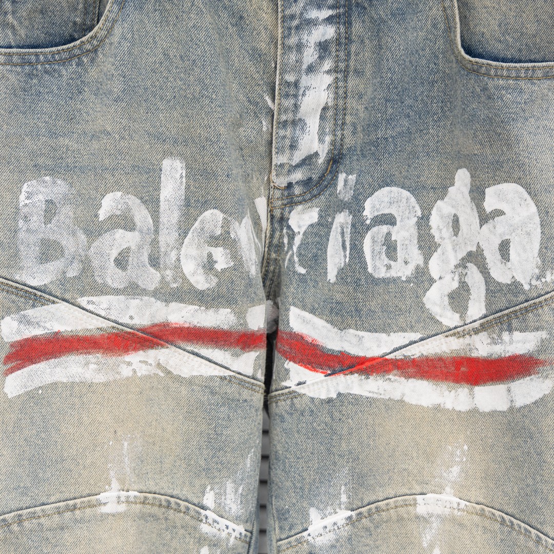 Balenciaga 高仿男士淺卡其牛仔褲 破損仿舊復刻潮款| 10 Balenciaga 高仿男士淺卡其牛仔褲 破損仿舊復刻潮款