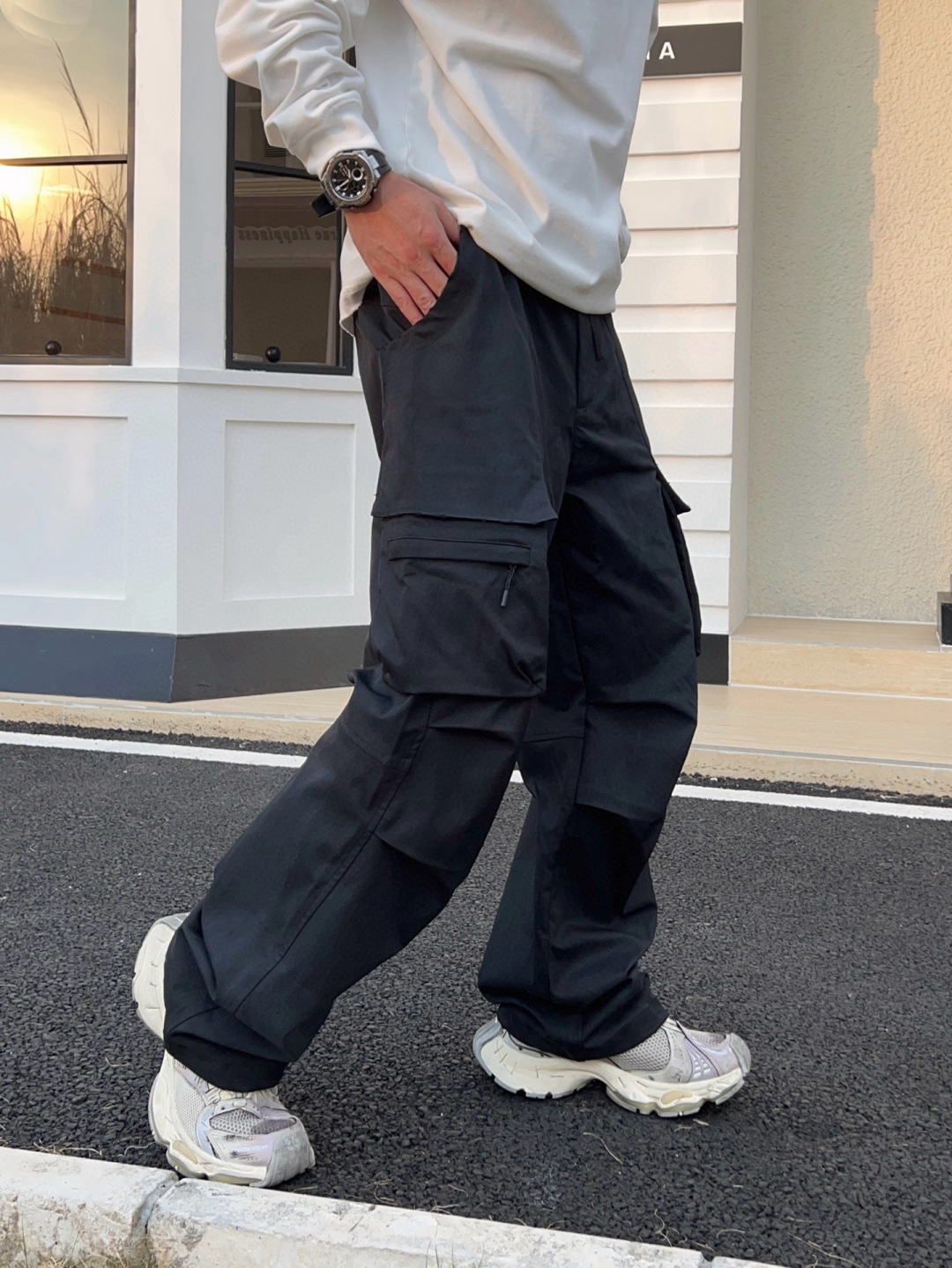 Balenciaga 原單男士黑色工裝長褲 機能風格多口袋版型| 12 Balenciaga 原單男士黑色工裝長褲 機能風格多口袋版型