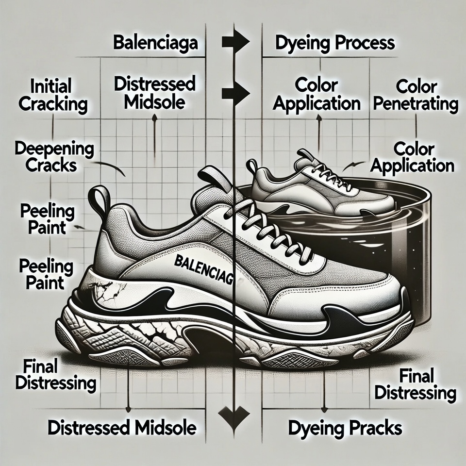 深度拆解 Balenciaga Triple S 復刻鞋的做舊靈魂,從中底破壞到色彩染製的田野調查報告| 5 深度拆解 Balenciaga Triple S 復刻鞋的做舊靈魂,從中底破壞到色彩染製的田野調查報告