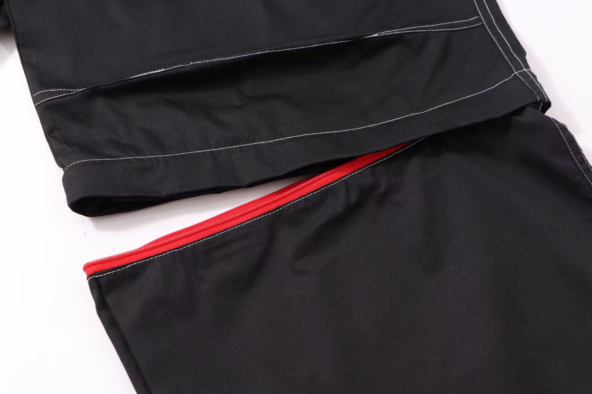 Balenciaga 一比一男裝黑色工裝褲 寬鬆輪廓紅色車線點綴| 11 Balenciaga 一比一男裝黑色工裝褲 寬鬆輪廓紅色車線點綴