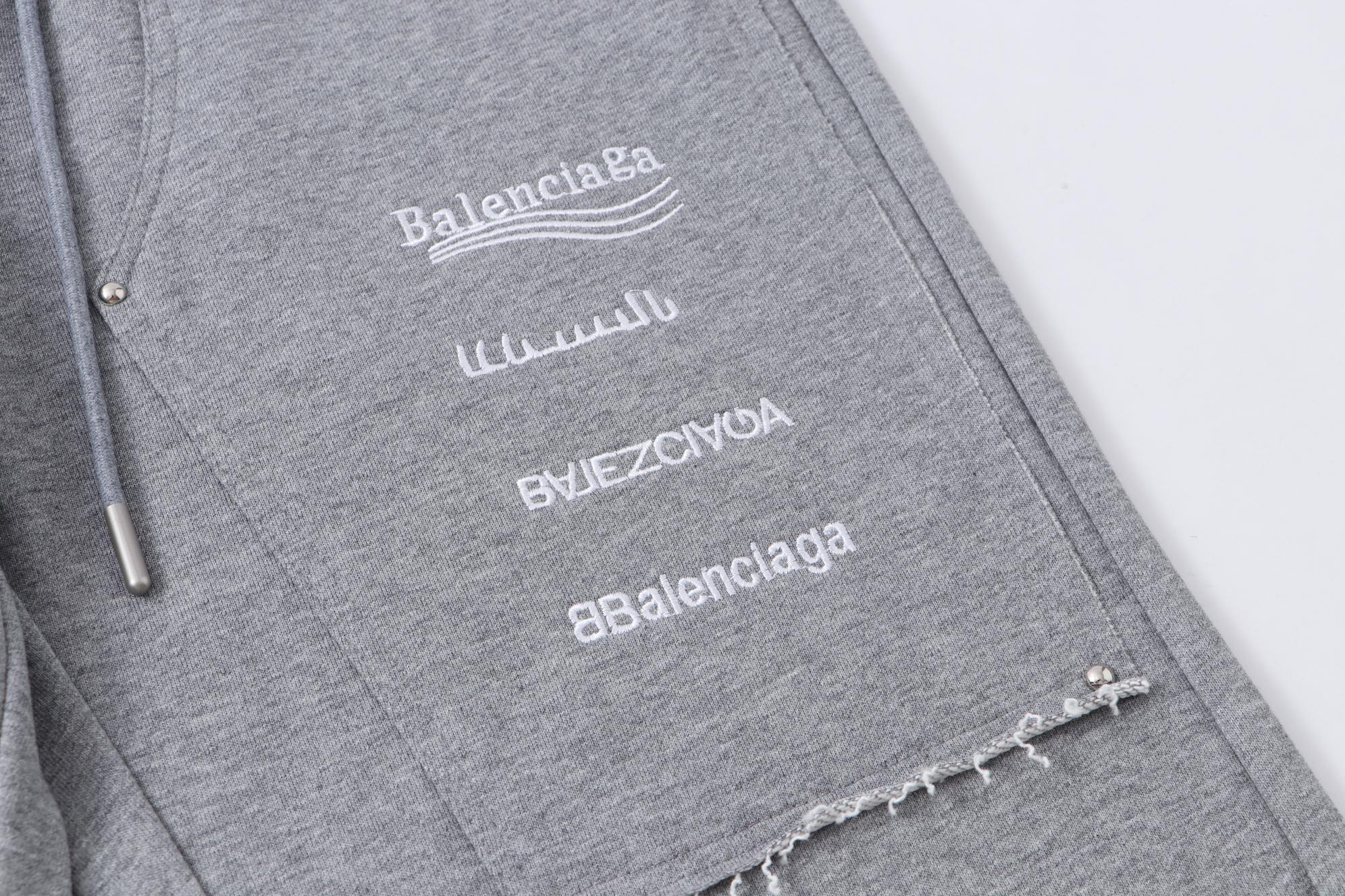 Balenciaga A貨灰色LOGO拼接褲 造型剪接街頭風格褲款| 10 Balenciaga A貨灰色LOGO拼接褲 造型剪接街頭風格褲款