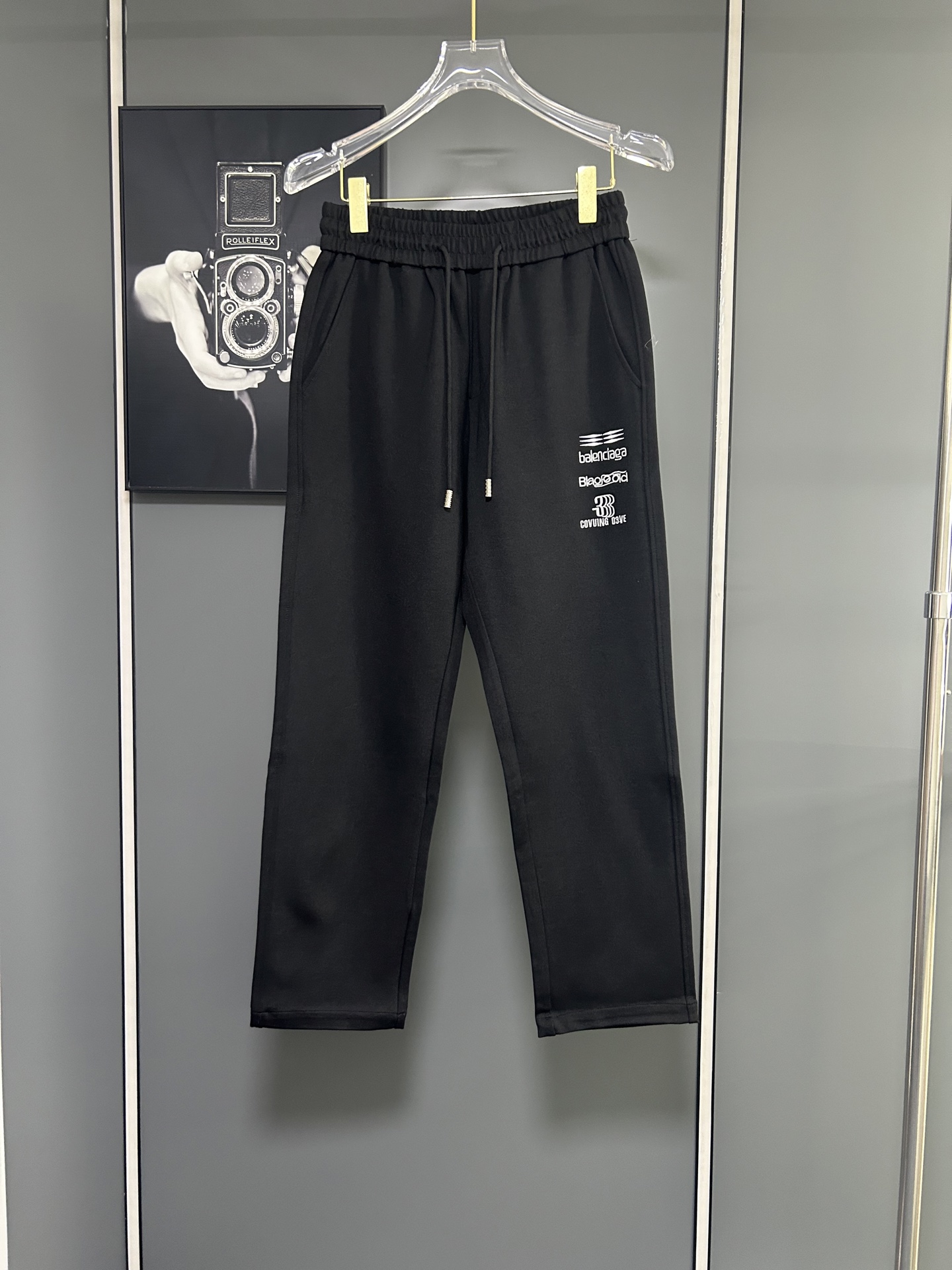 Balenciaga 高仿LOGO印字運動長褲 多層印花潮流款